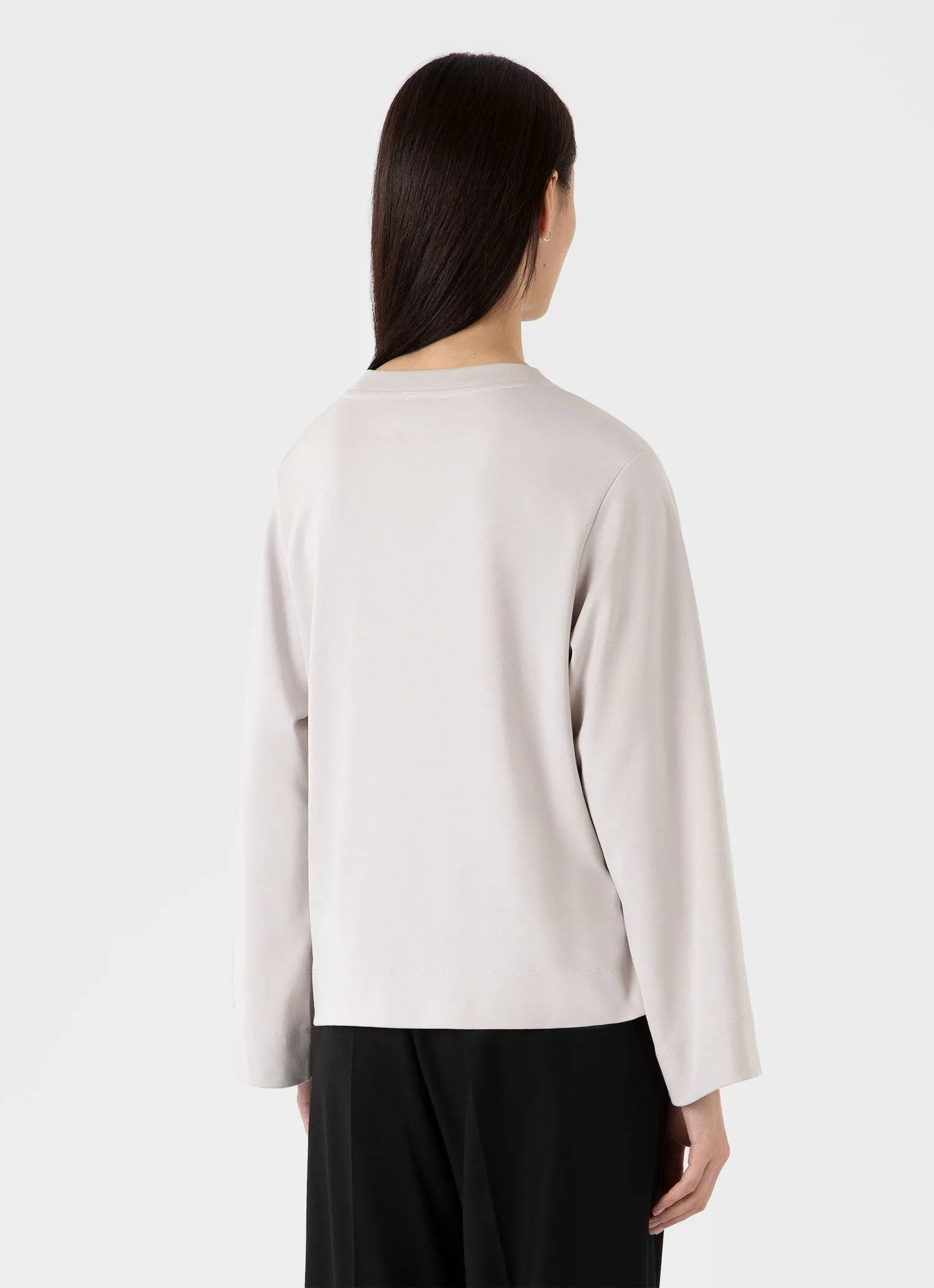 Women's Wide Sleeve T-shirt in Putty sold by Sunspel product image thumbnail 3