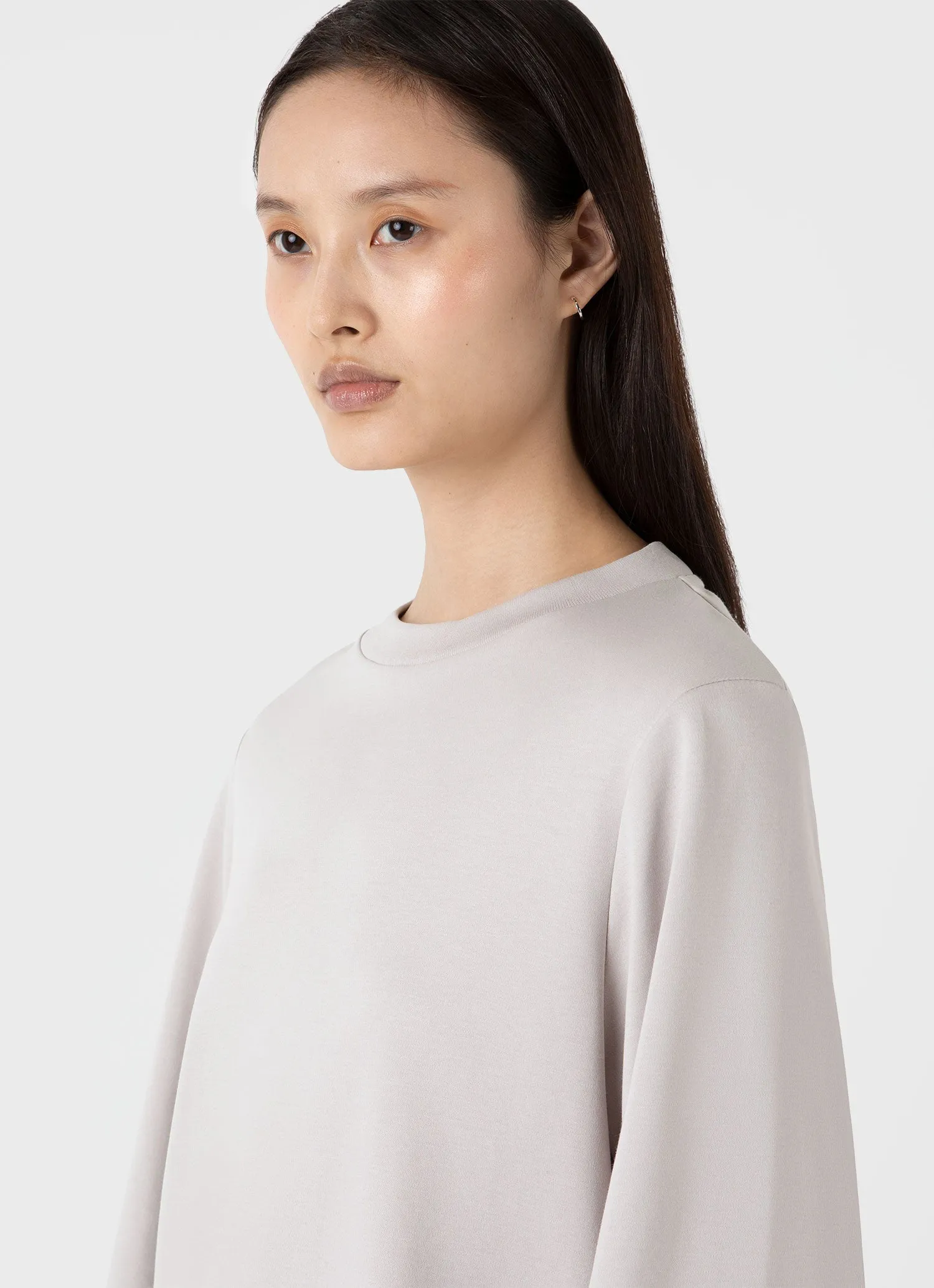 Women's Wide Sleeve T-shirt in Putty sold by Sunspel product image thumbnail 4