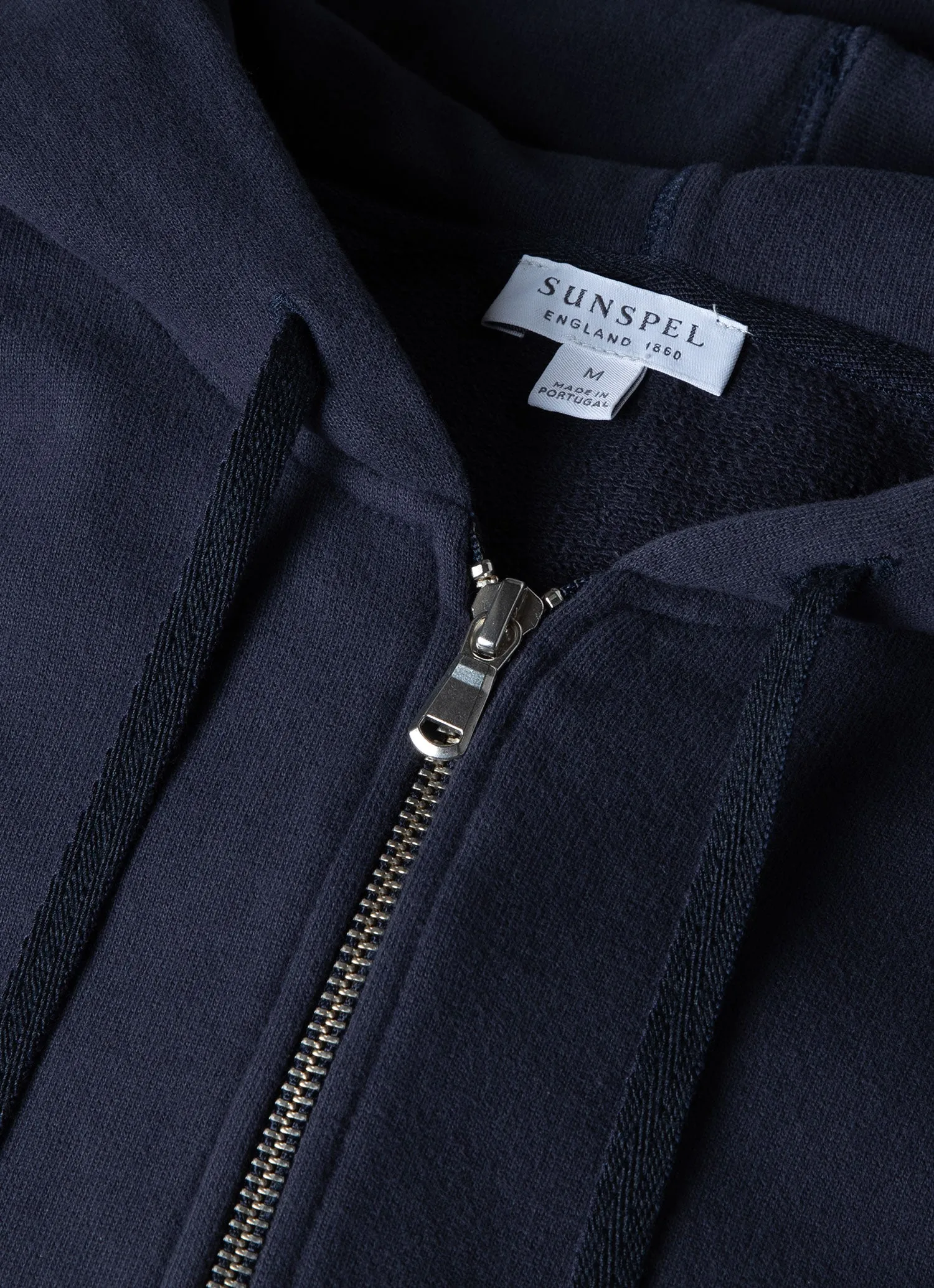 Men's Loopback Zip Hoodie in Navy sold by Sunspel product image thumbnail 4