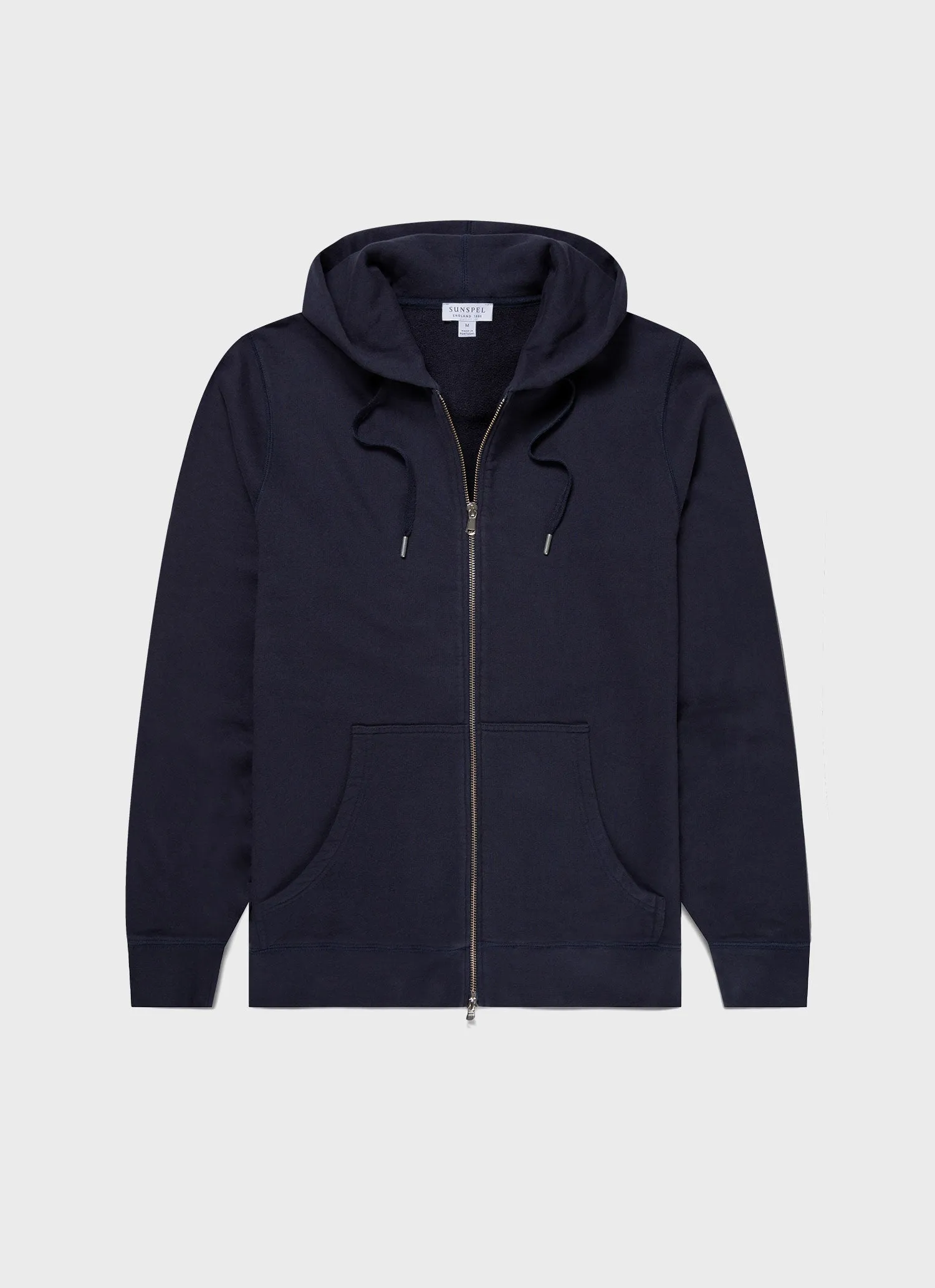 Men's Loopback Zip Hoodie in Navy sold by Sunspel