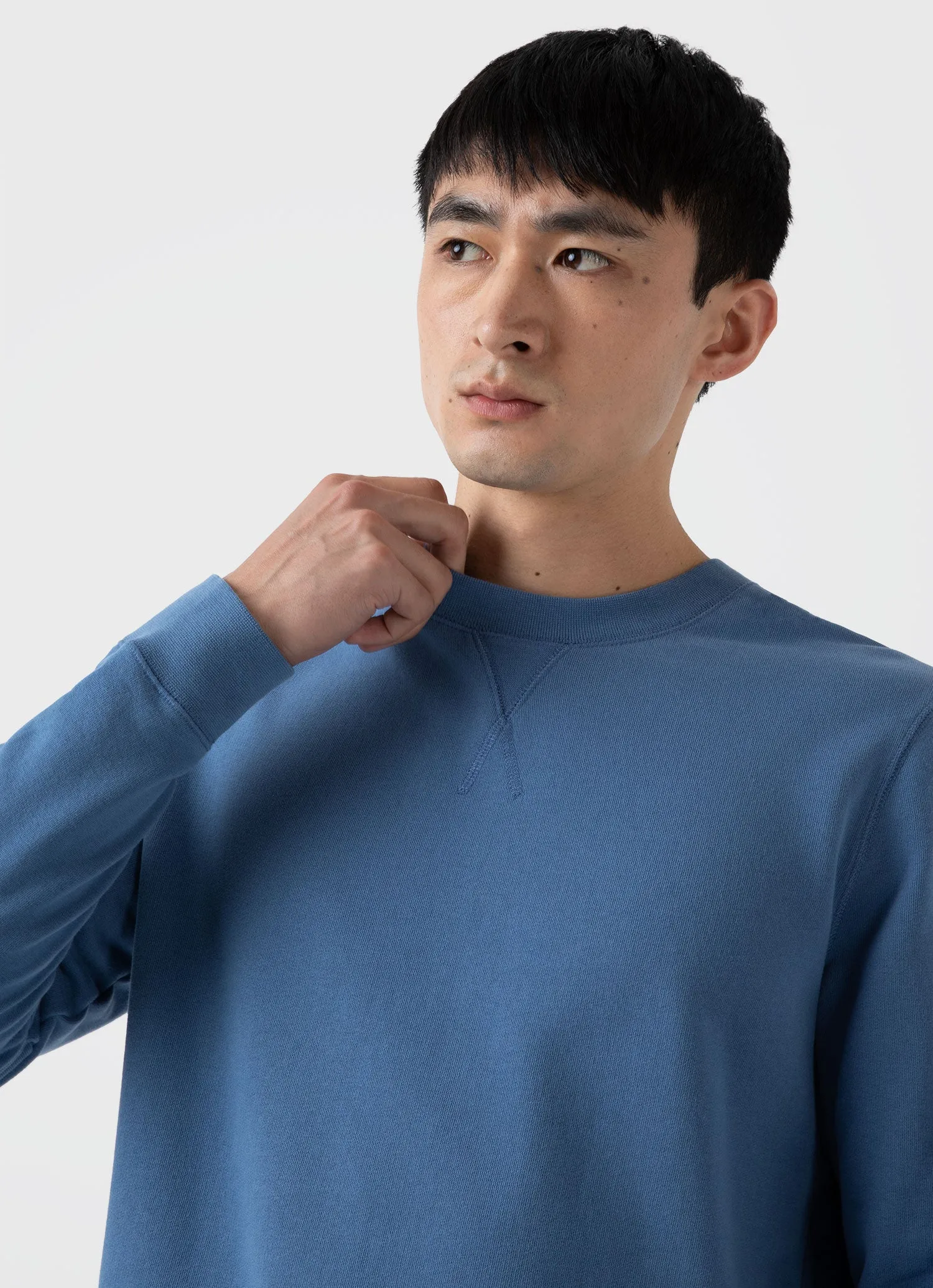 Men's Loopback Sweatshirt in Bluestone sold by Sunspel product image thumbnail 5