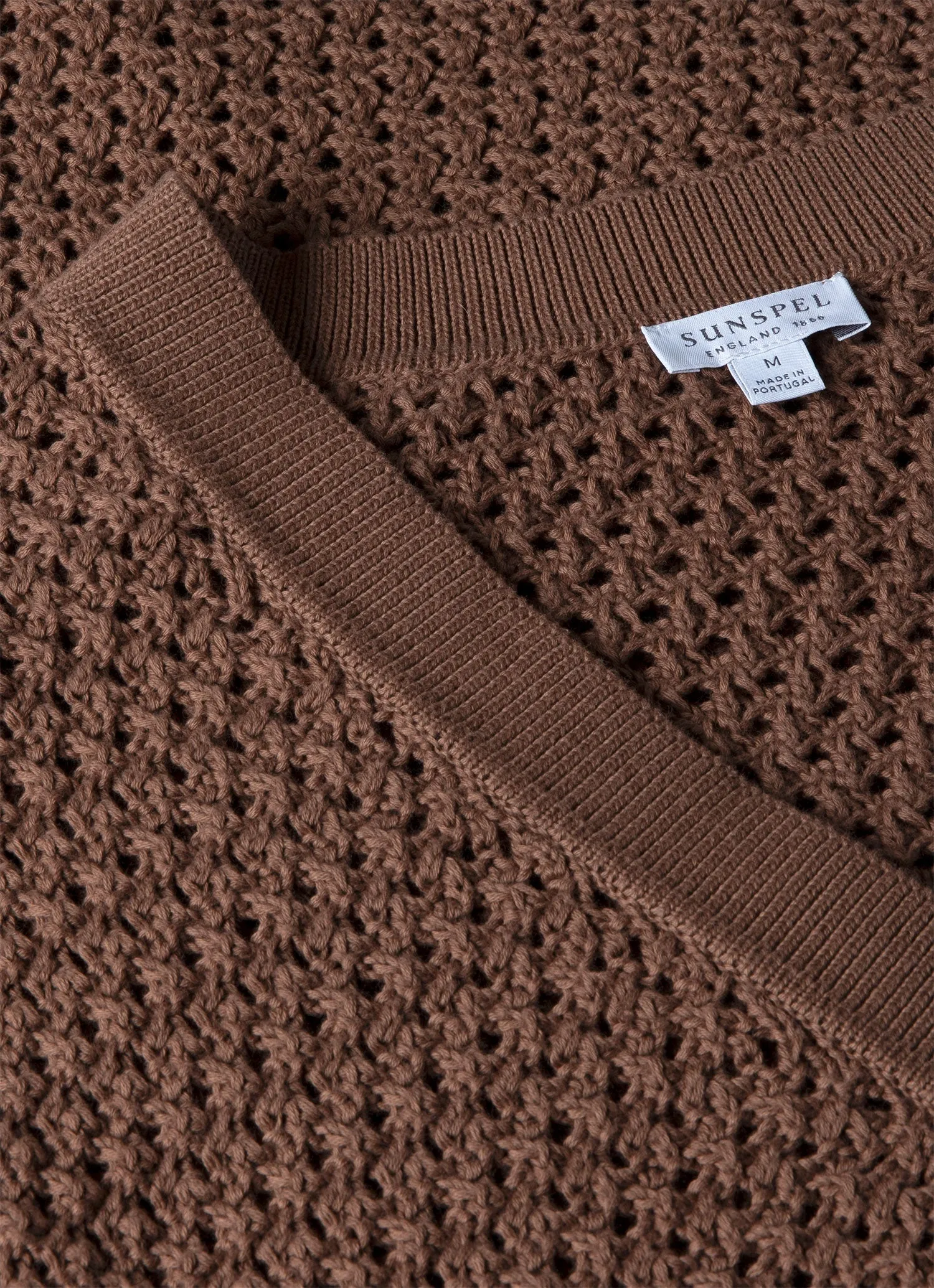 Men's Open Stitch Cardigan in Brown sold by Sunspel product image thumbnail 4