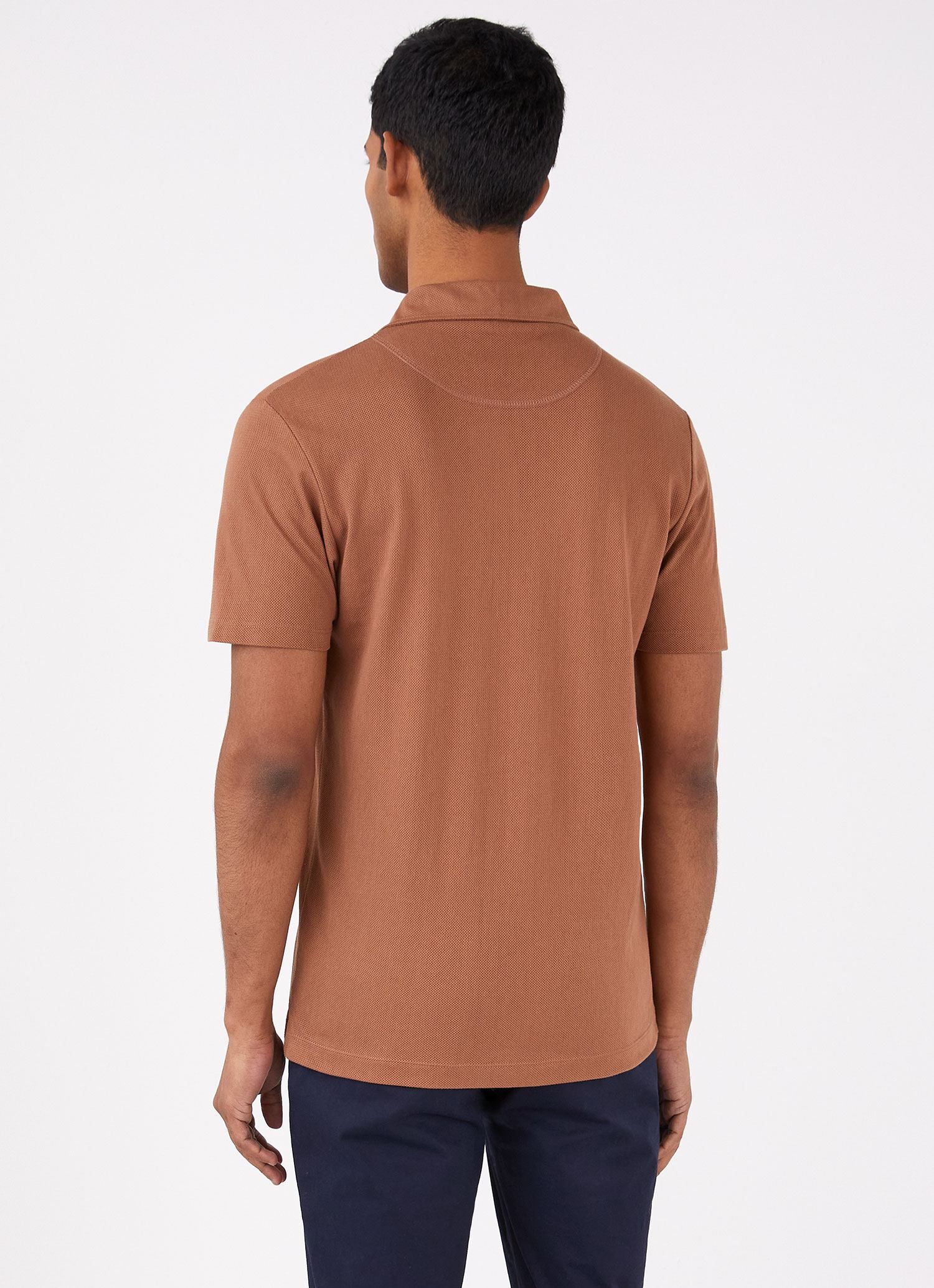 Men's Riviera Polo Shirt in Gingerbread sold by Sunspel product image thumbnail 4