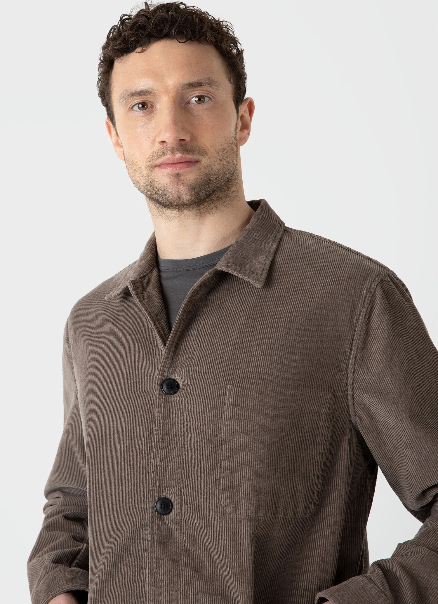 Men's Corduroy Twin Pocket Jacket in Cedar sold by Sunspel product image thumbnail 5