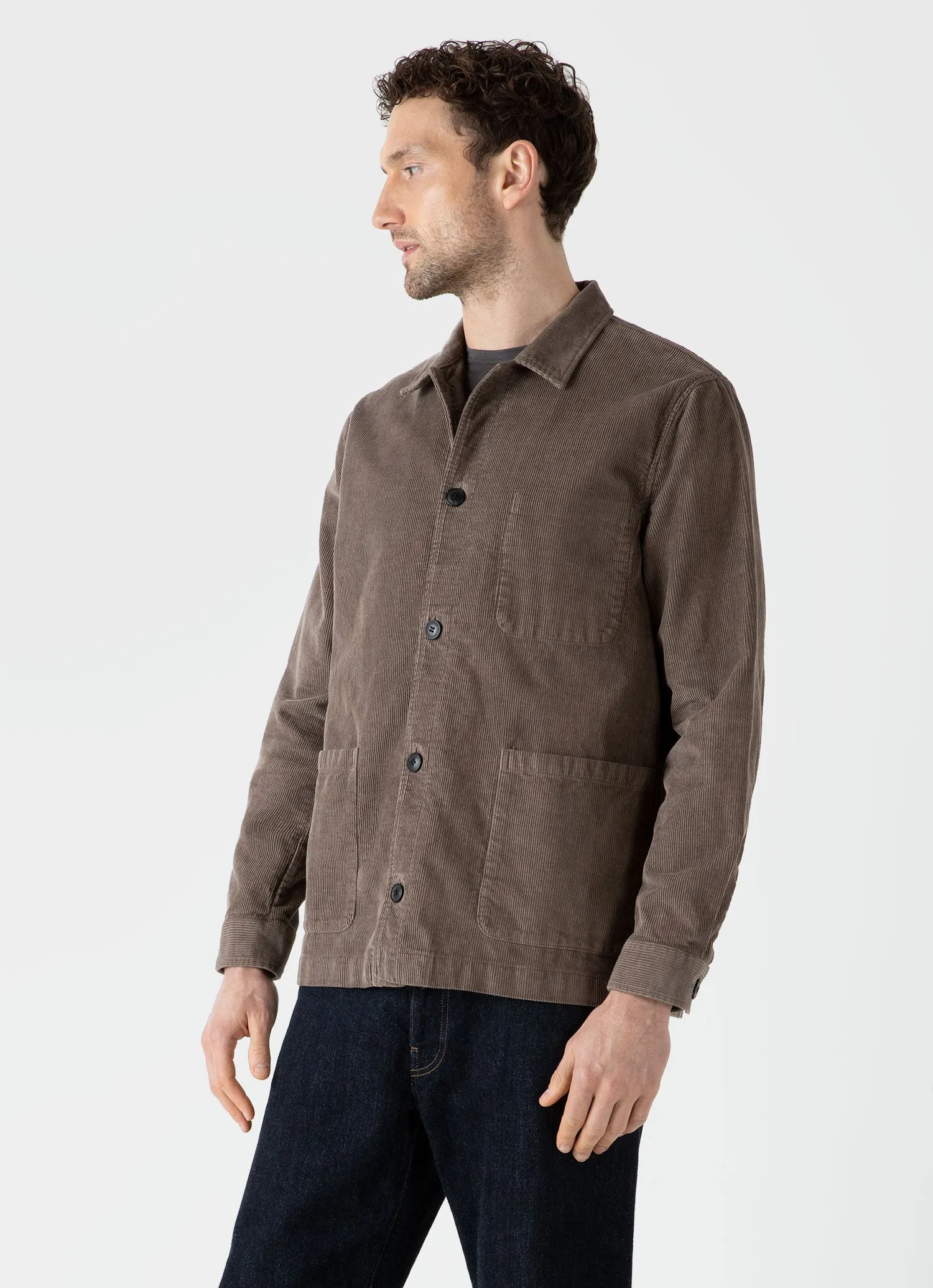 Men's Corduroy Twin Pocket Jacket in Cedar sold by Sunspel product image thumbnail 2