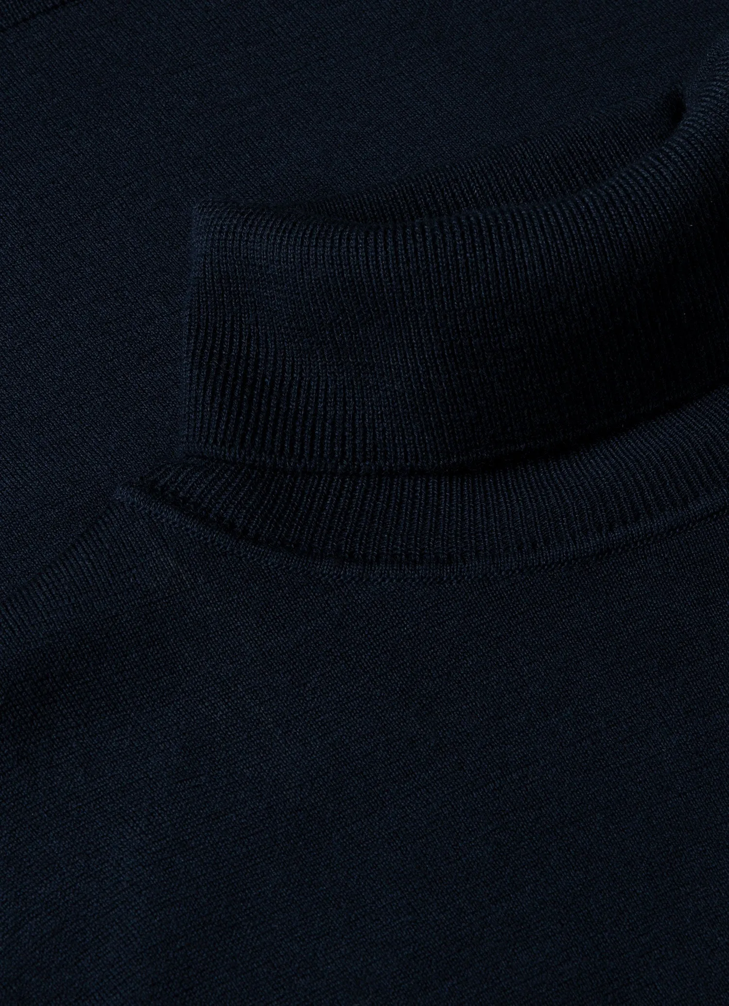 Men's Extra-Fine Merino Roll Neck in Light Navy sold by Sunspel product image thumbnail 4