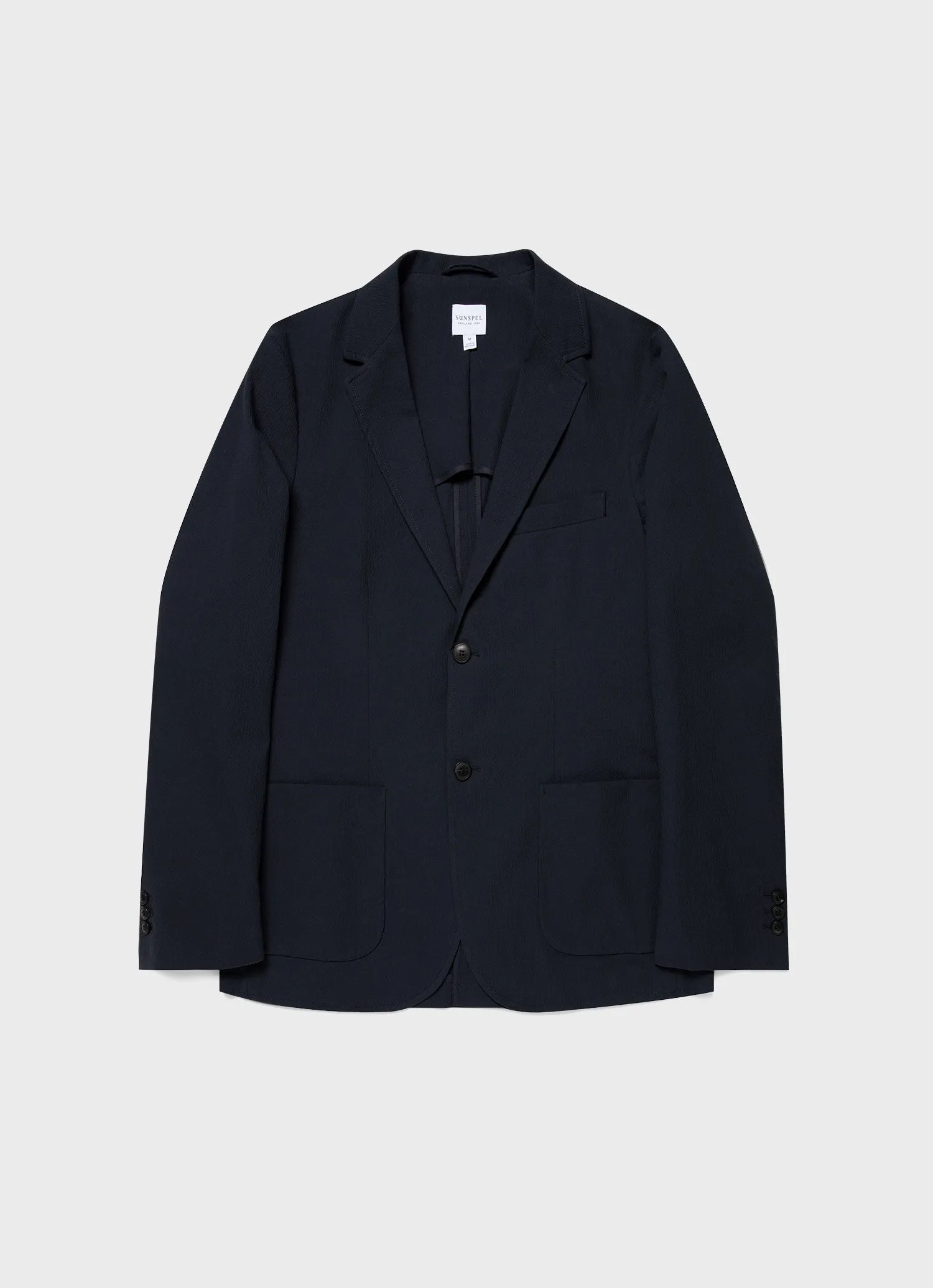 Men's Seersucker Two-Piece Suit in Navy sold by Sunspel product image thumbnail 3