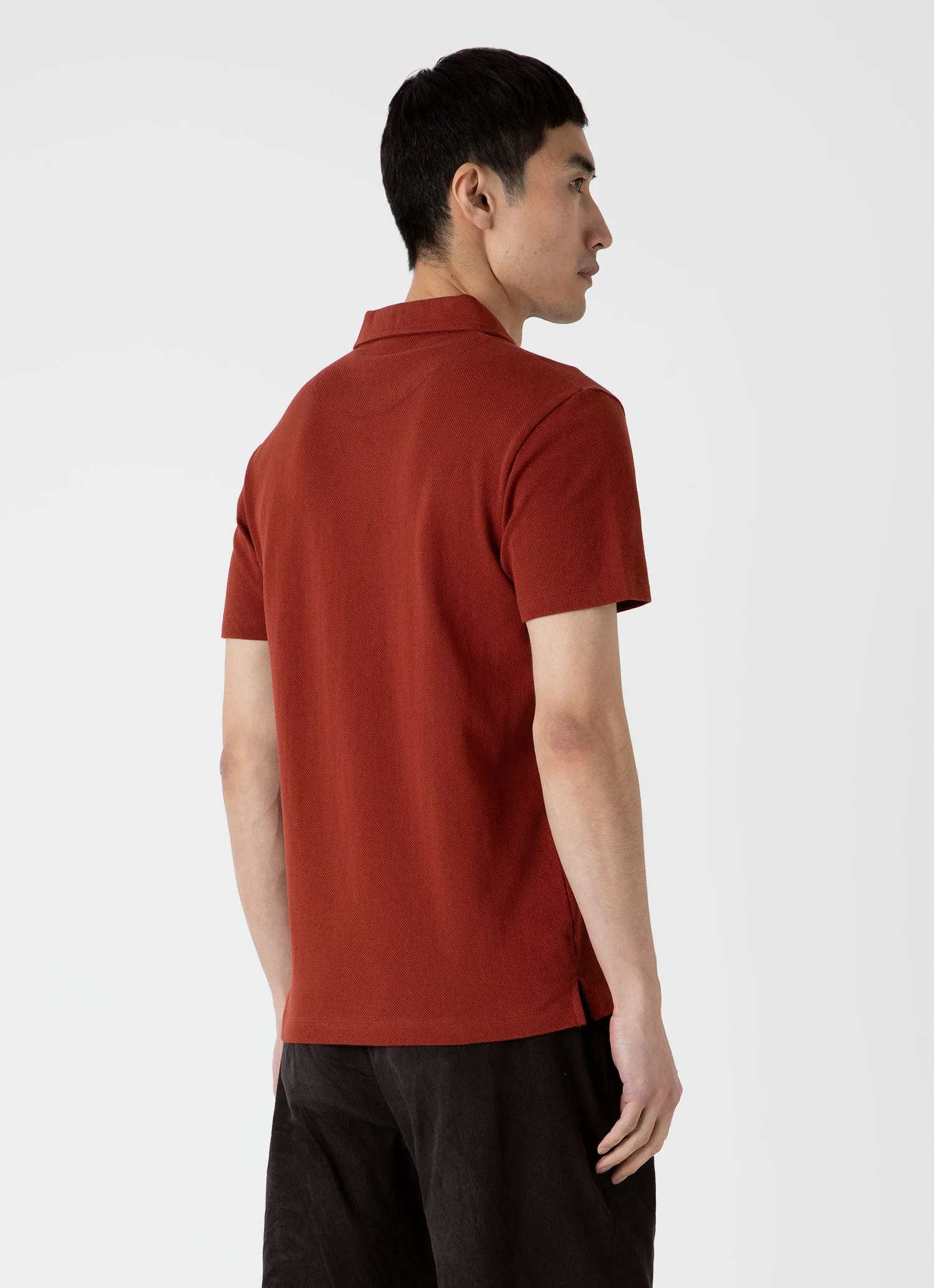 Men's Riviera Polo Shirt in Rust sold by Sunspel product image thumbnail 5