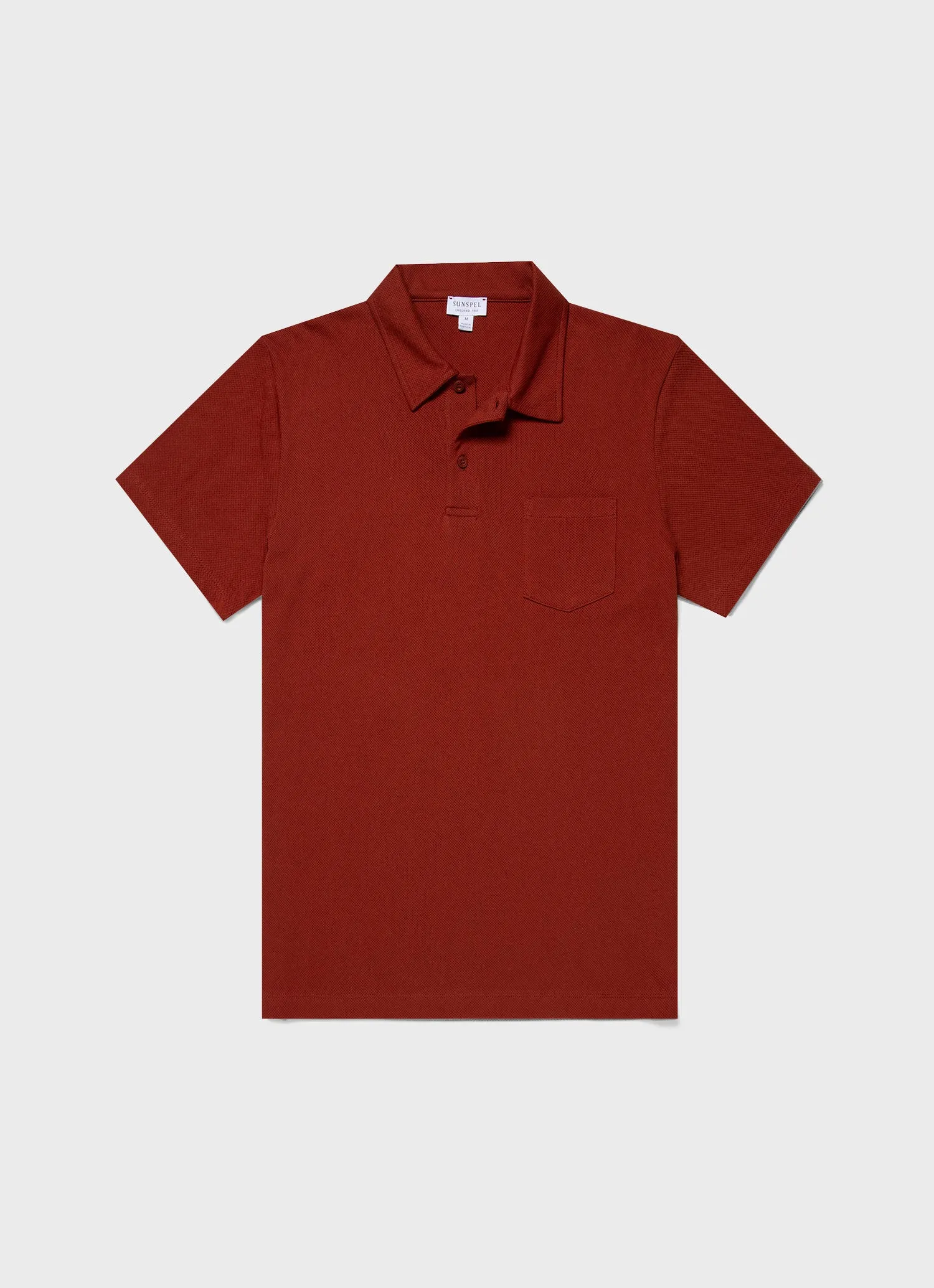 Men's Riviera Polo Shirt in Rust sold by Sunspel