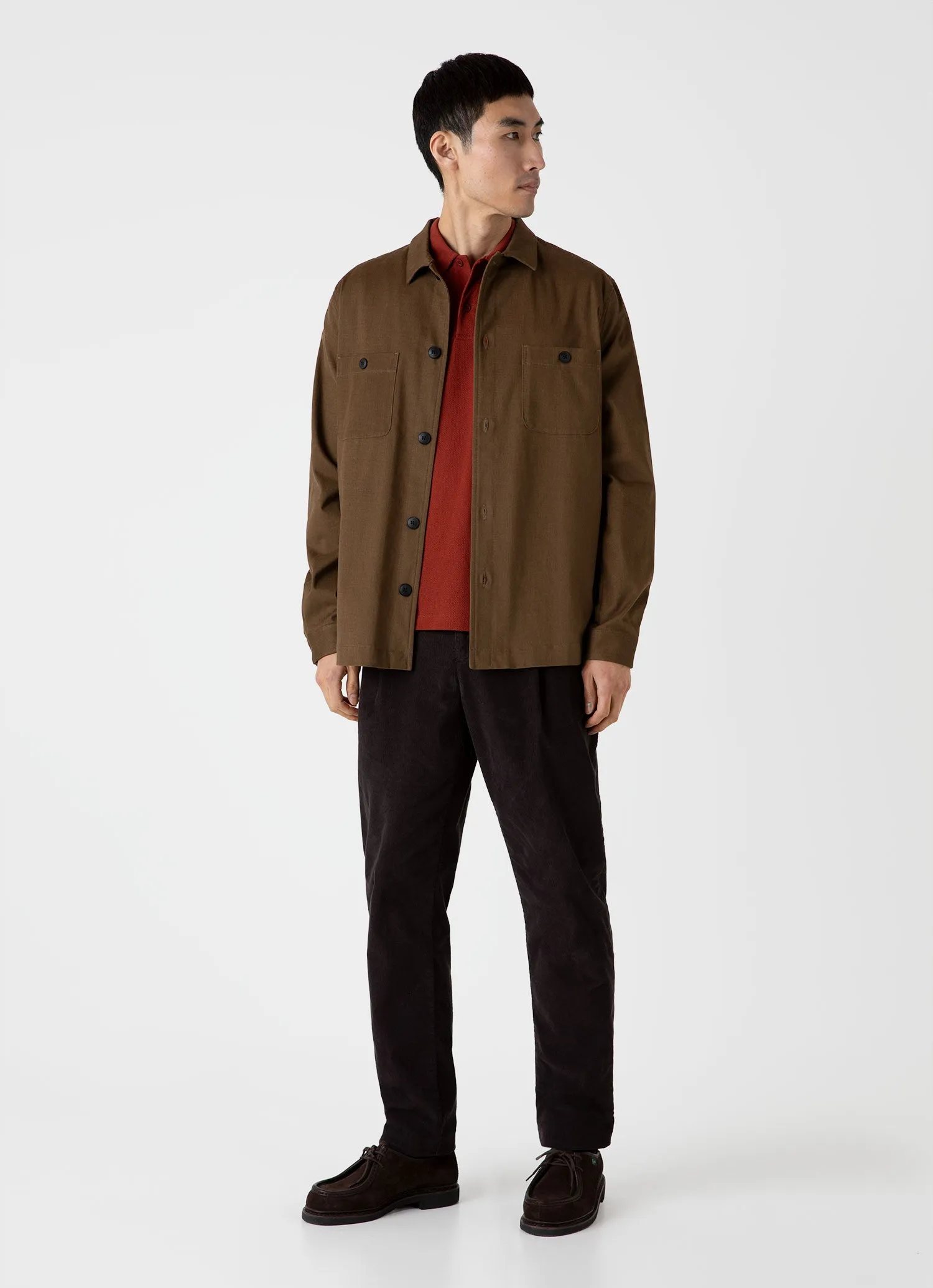 Men's Riviera Polo Shirt in Rust sold by Sunspel product image thumbnail 3