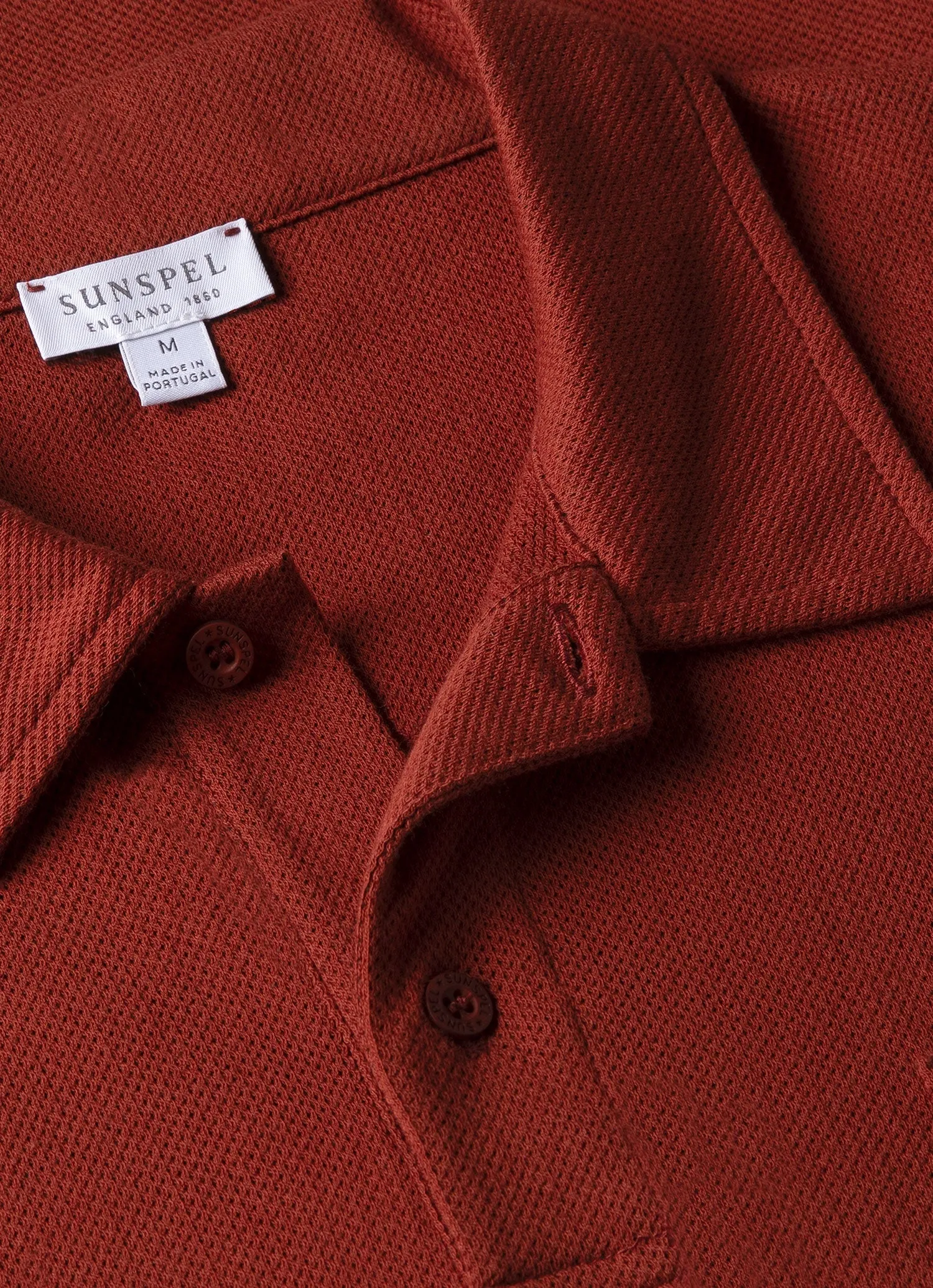 Men's Riviera Polo Shirt in Rust sold by Sunspel product image thumbnail 4