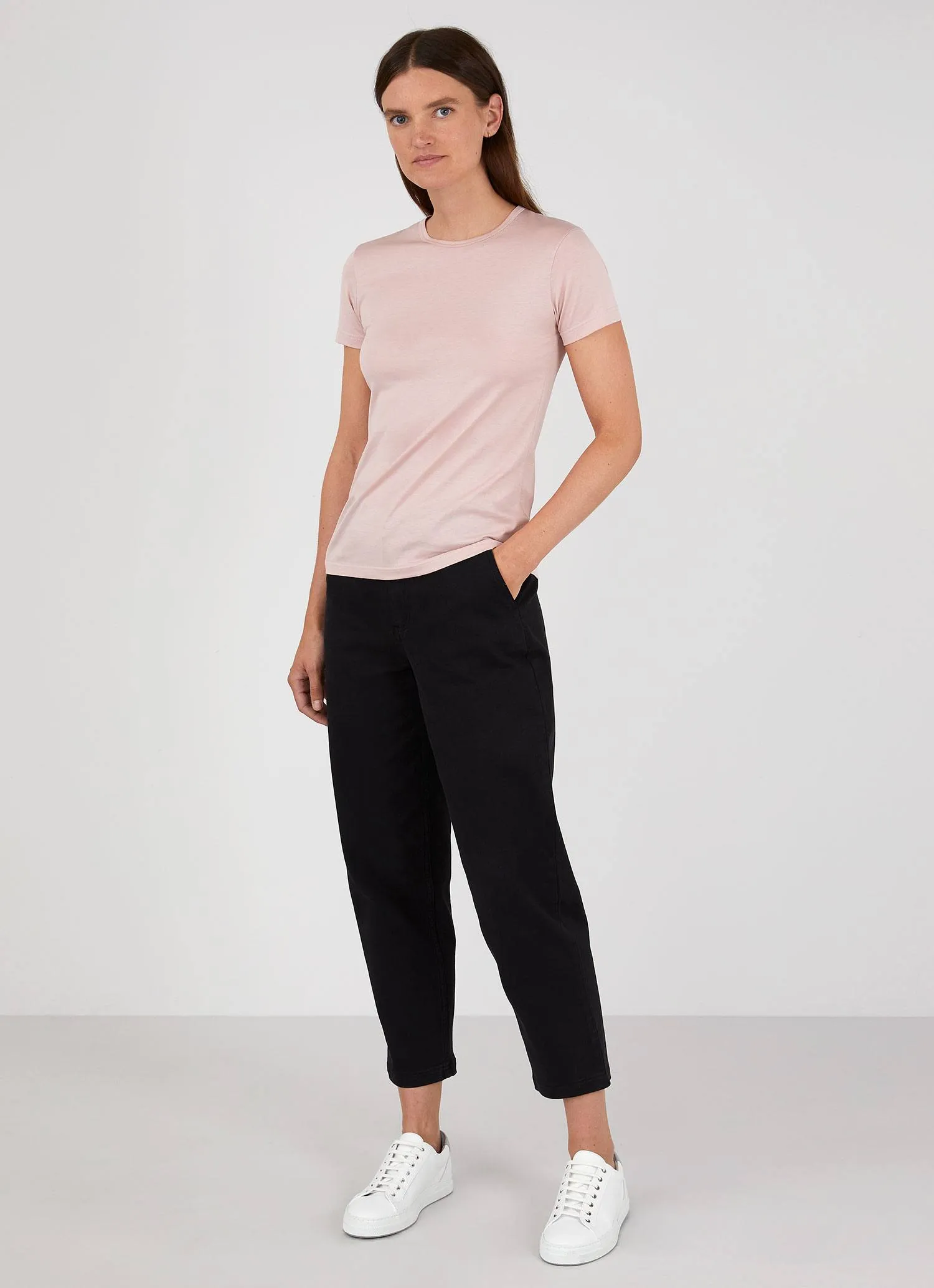 Women's Classic T-shirt in Shell Pink sold by Sunspel product image thumbnail 3
