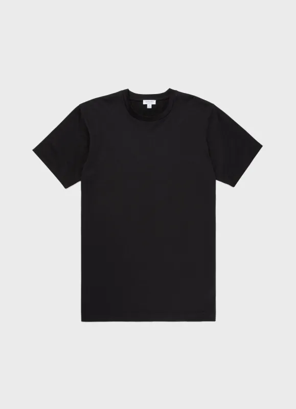 Men's Riviera T-shirt in Black sold by Sunspel