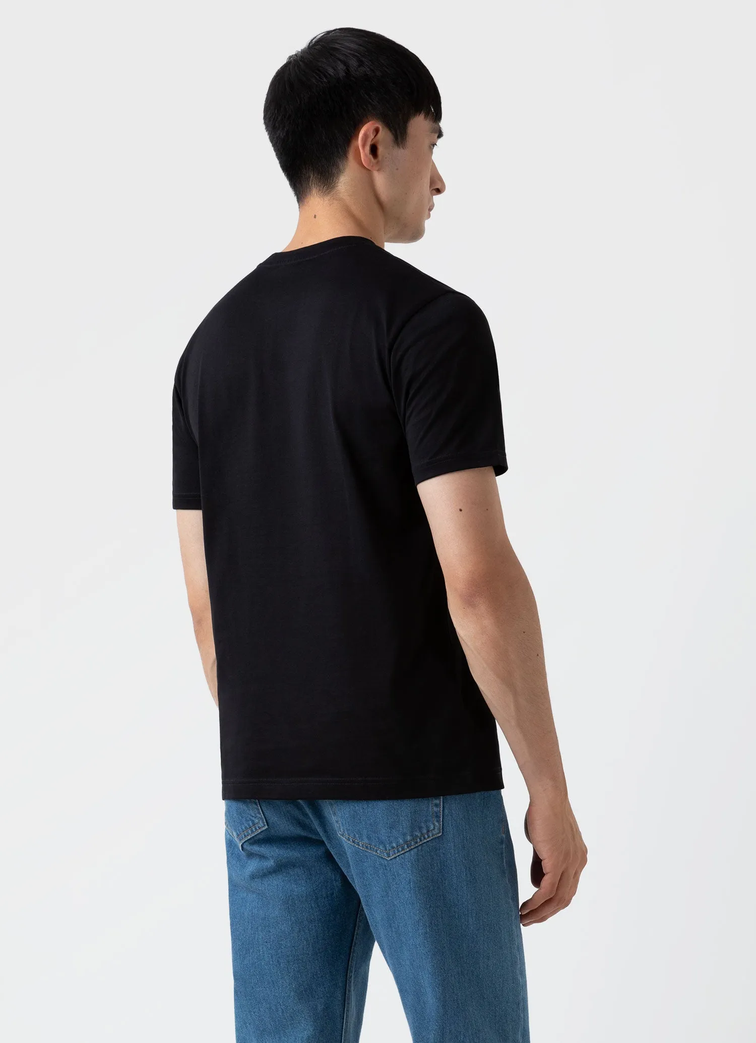 Men's Riviera T-shirt in Black sold by Sunspel product image thumbnail 5