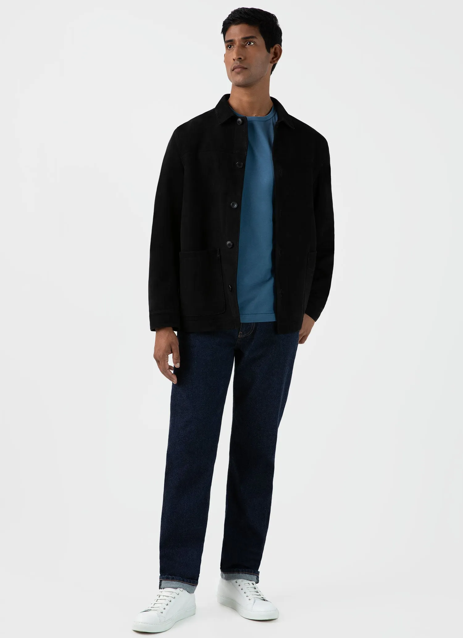 Men's Classic T-shirt in Steel Blue sold by Sunspel product image thumbnail 3