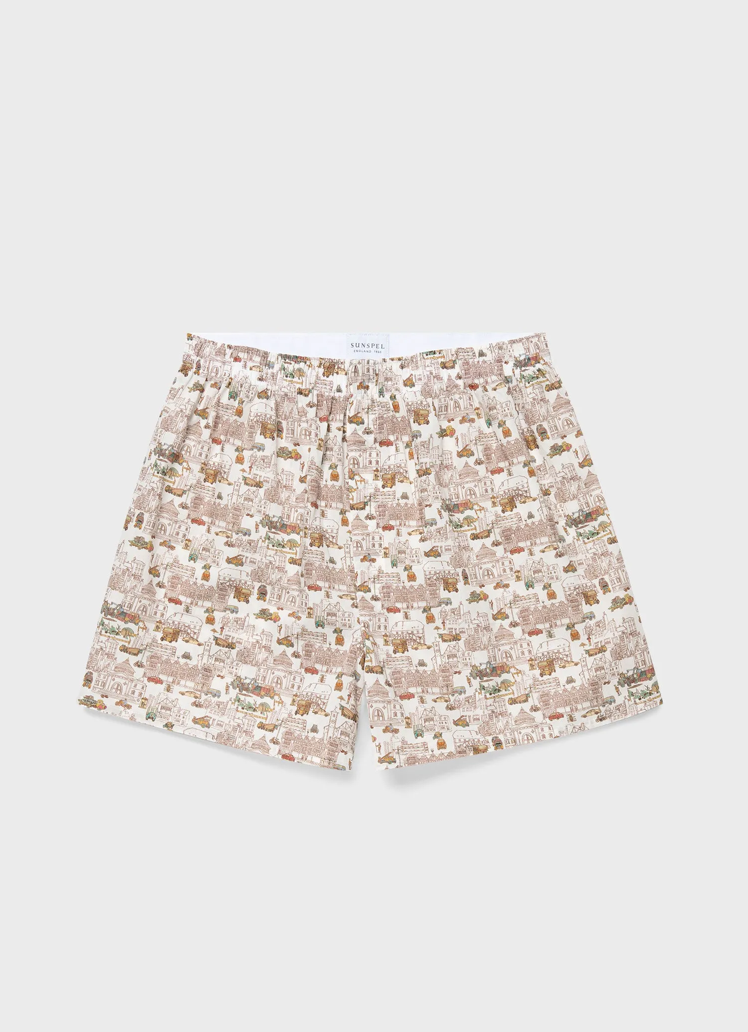Men's Classic Boxer Shorts in Liberty Fabric in London's Calling sold by Sunspel