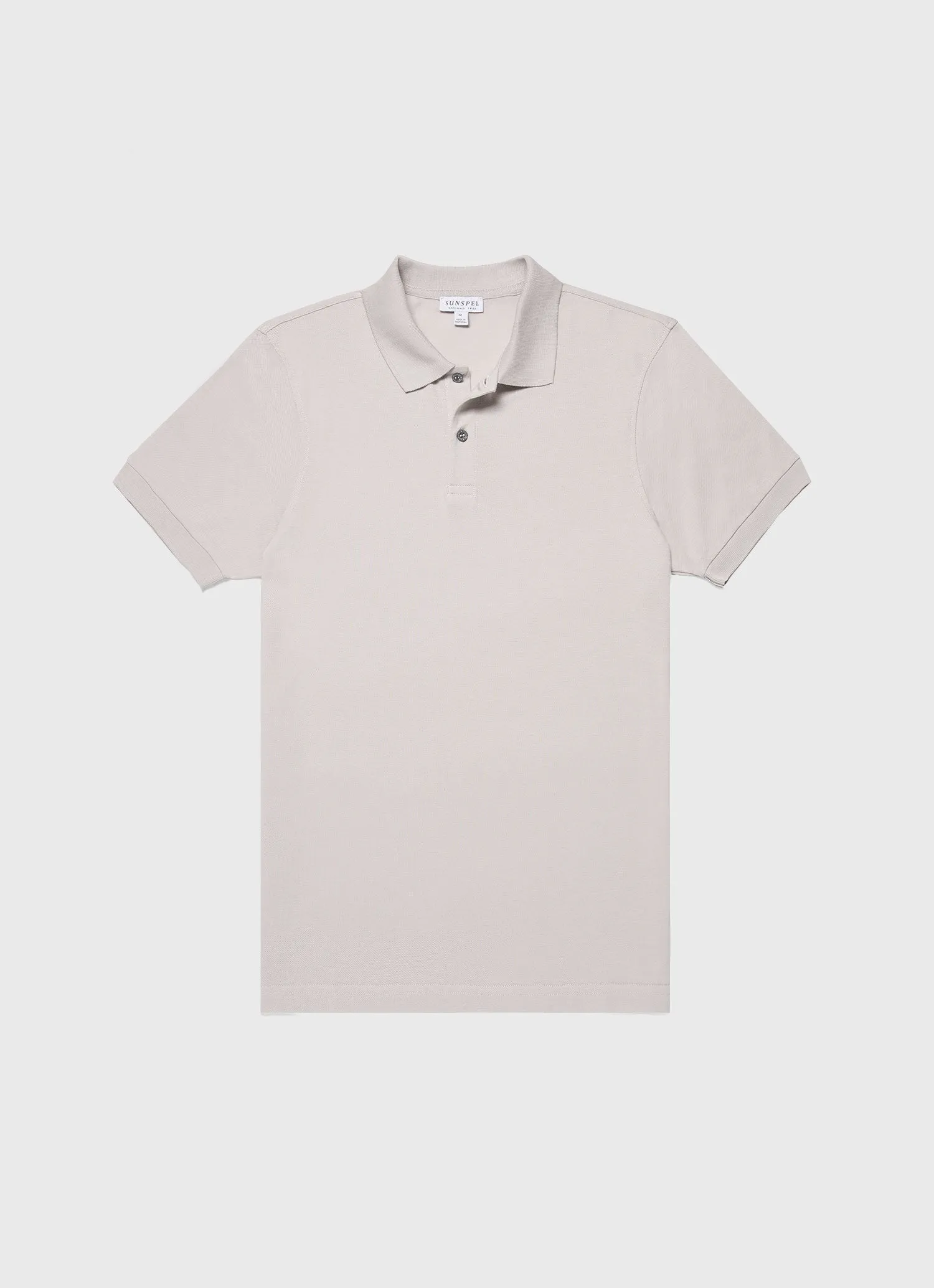 Men's Piqué Polo Shirt in Putty sold by Sunspel