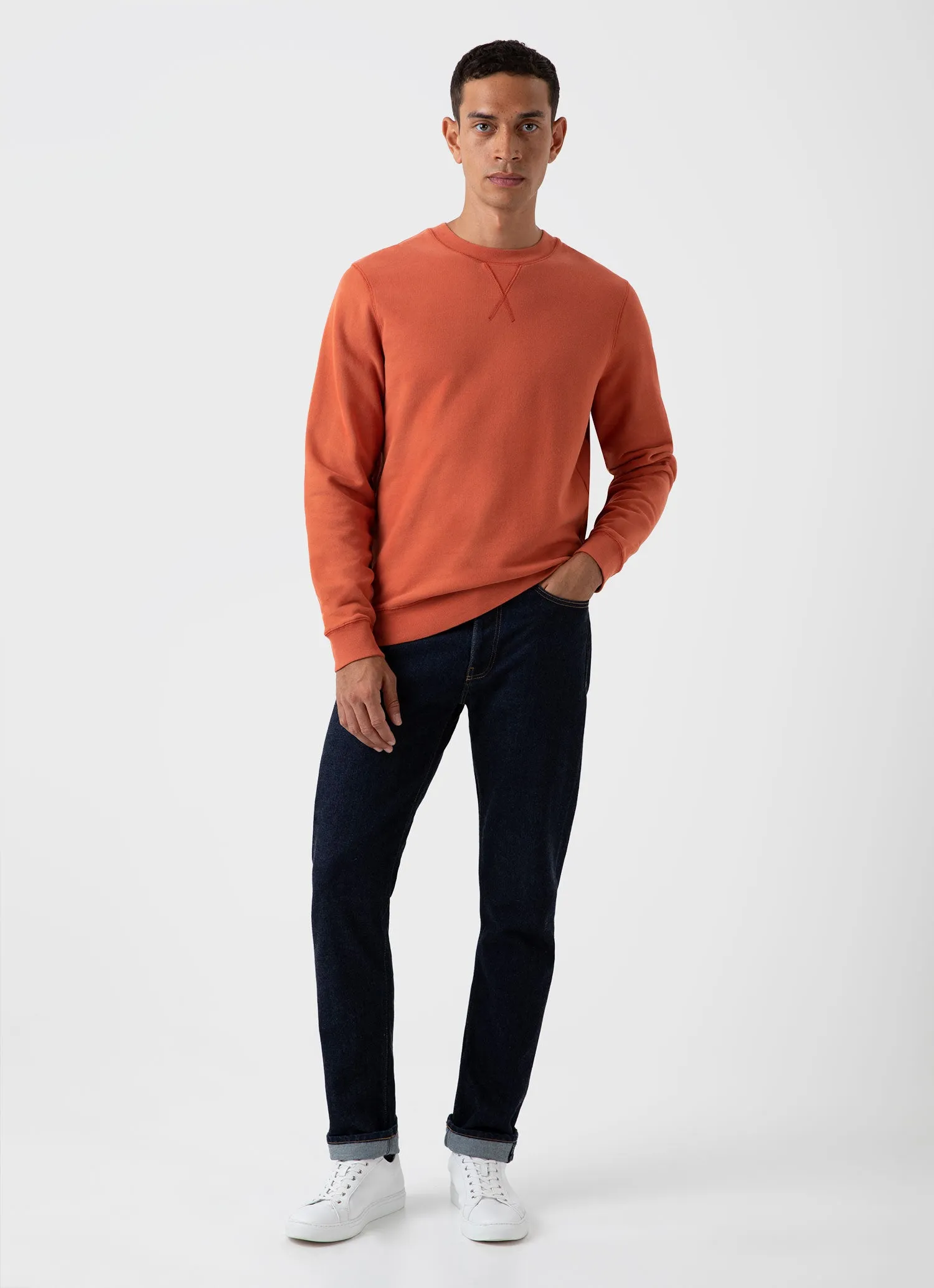 Men's Loopback Sweatshirt in Burnt Sienna sold by Sunspel product image thumbnail 3