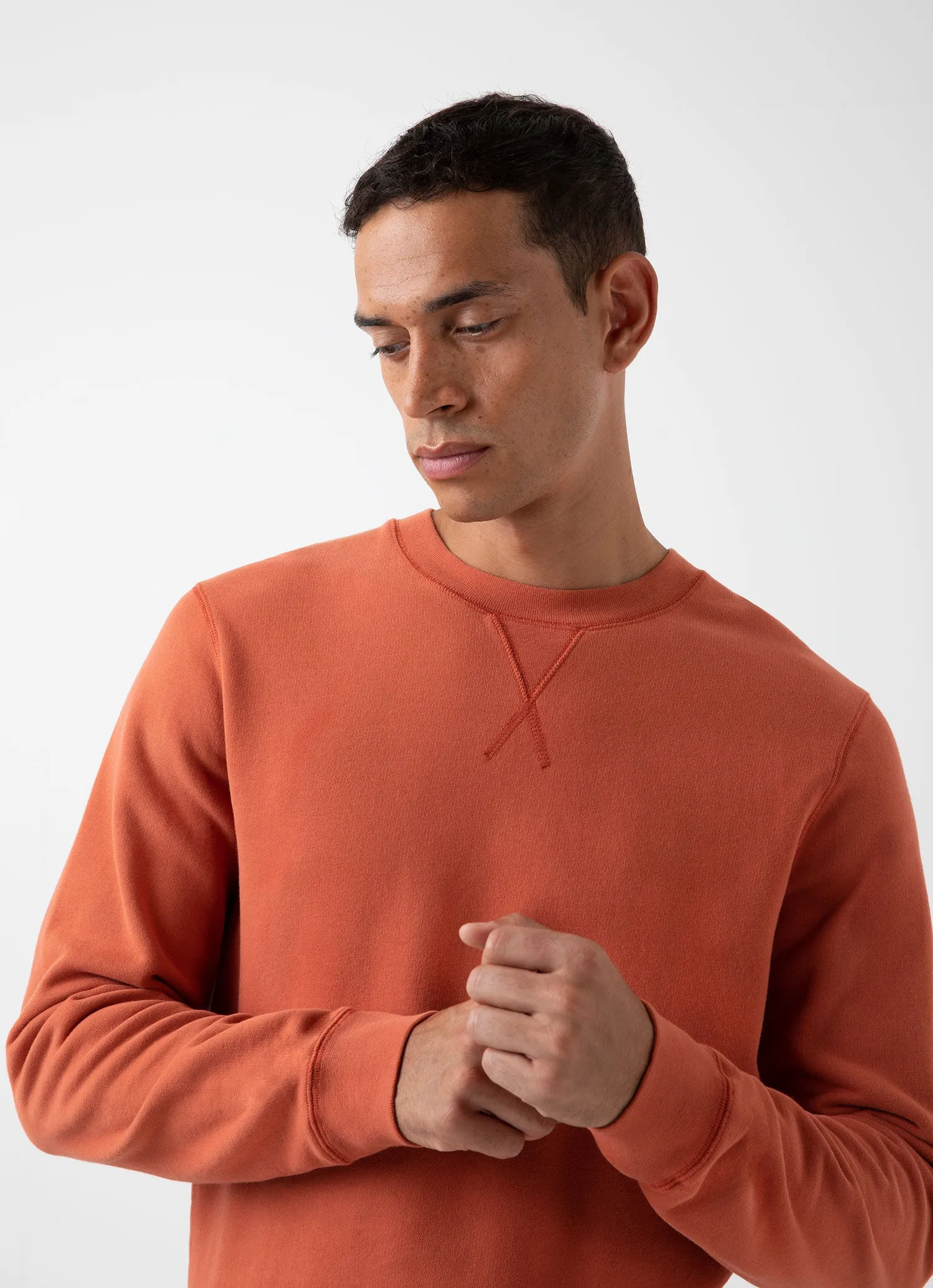 Men's Loopback Sweatshirt in Burnt Sienna sold by Sunspel product image thumbnail 5