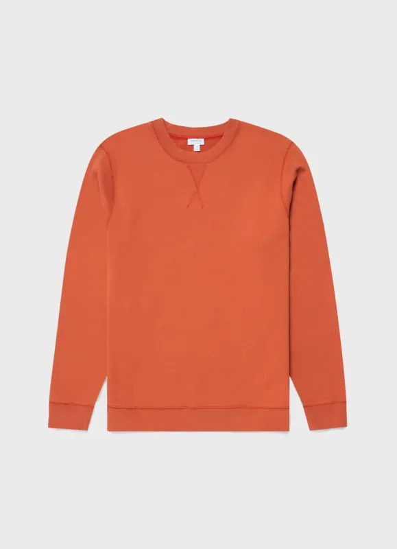 Men's Loopback Sweatshirt in Burnt Sienna sold by Sunspel