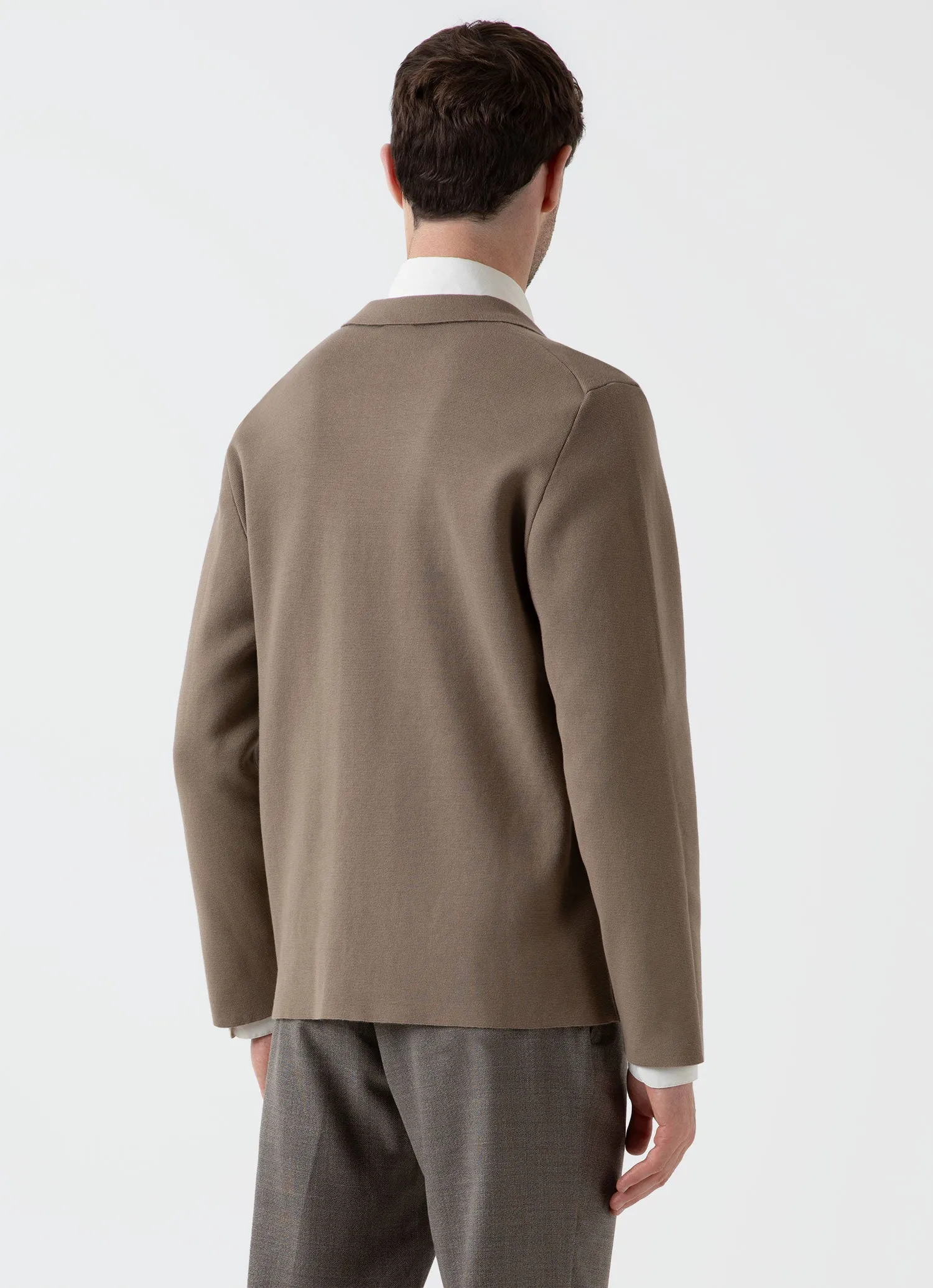 Men's Milano Knit Jacket in Dark Stone sold by Sunspel product image thumbnail 5