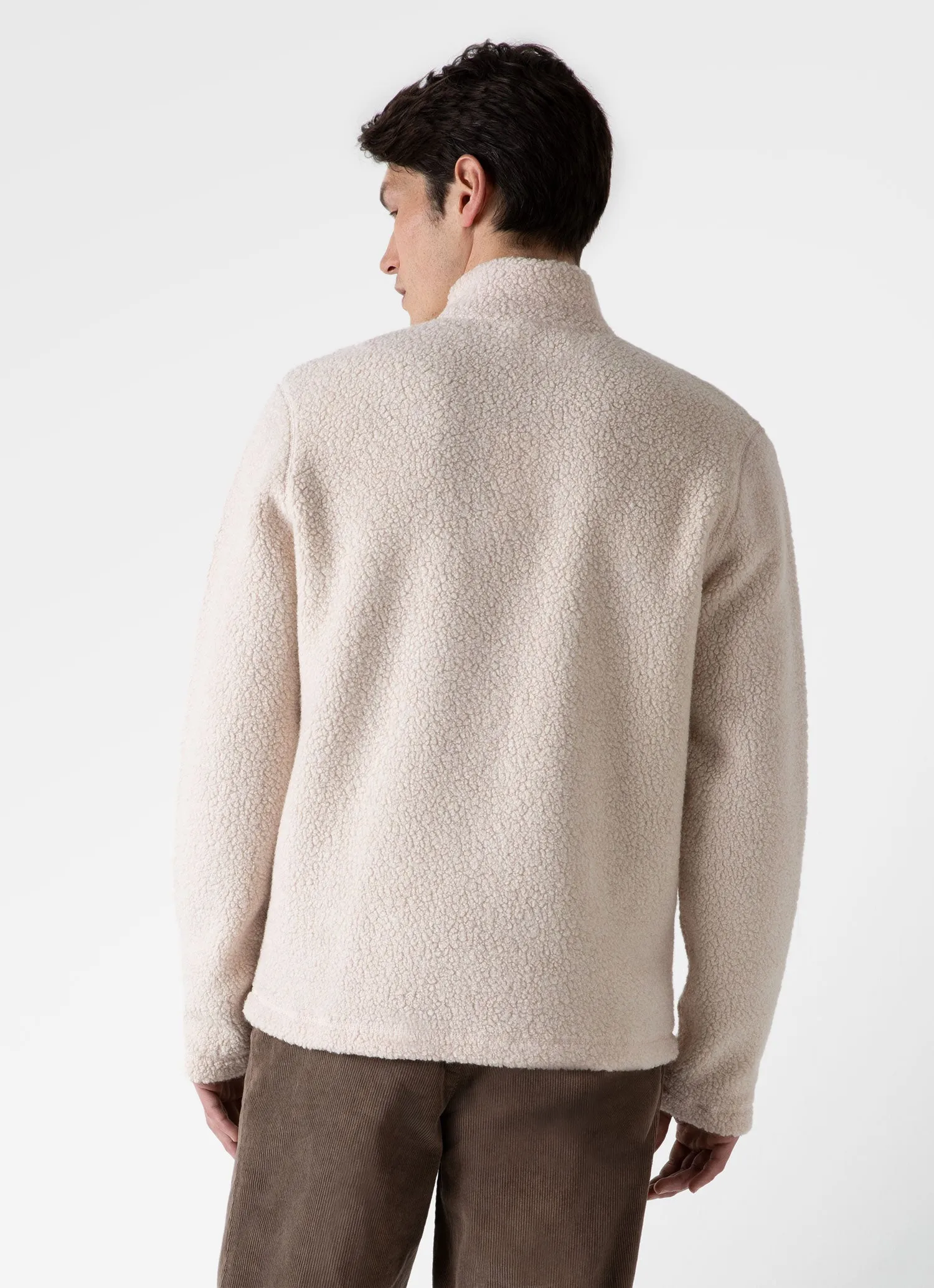 Men's Wool Fleece Jacket in Ecru sold by Sunspel product image thumbnail 4