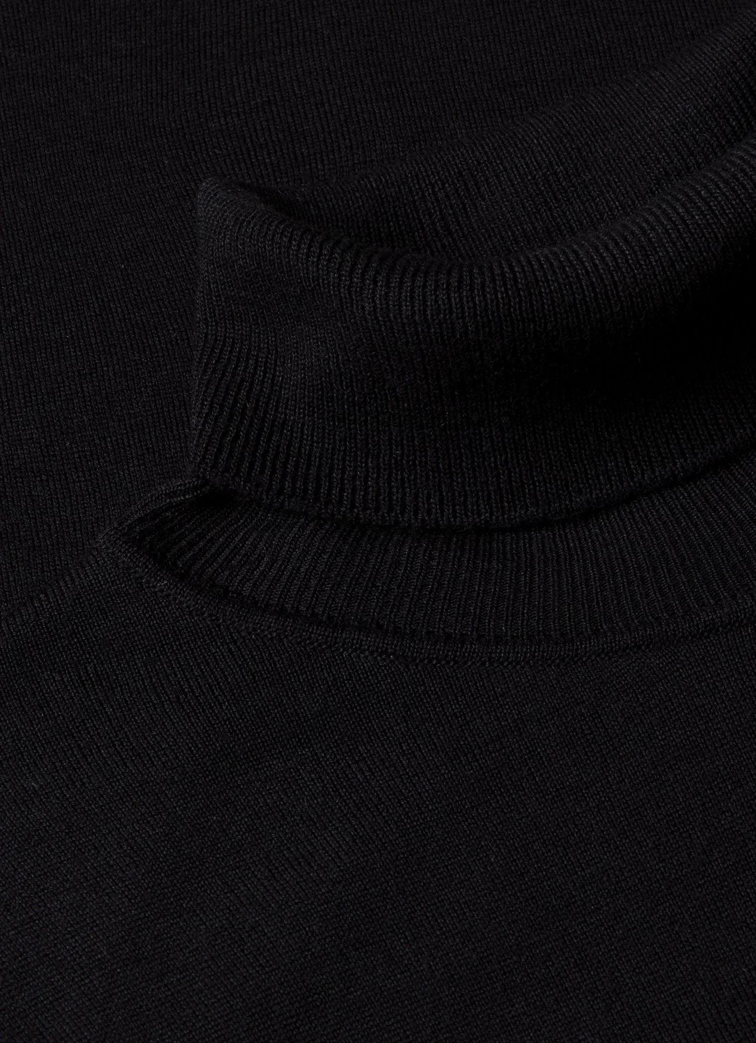 Men's Extra-Fine Merino Roll Neck in Black sold by Sunspel product image thumbnail 4