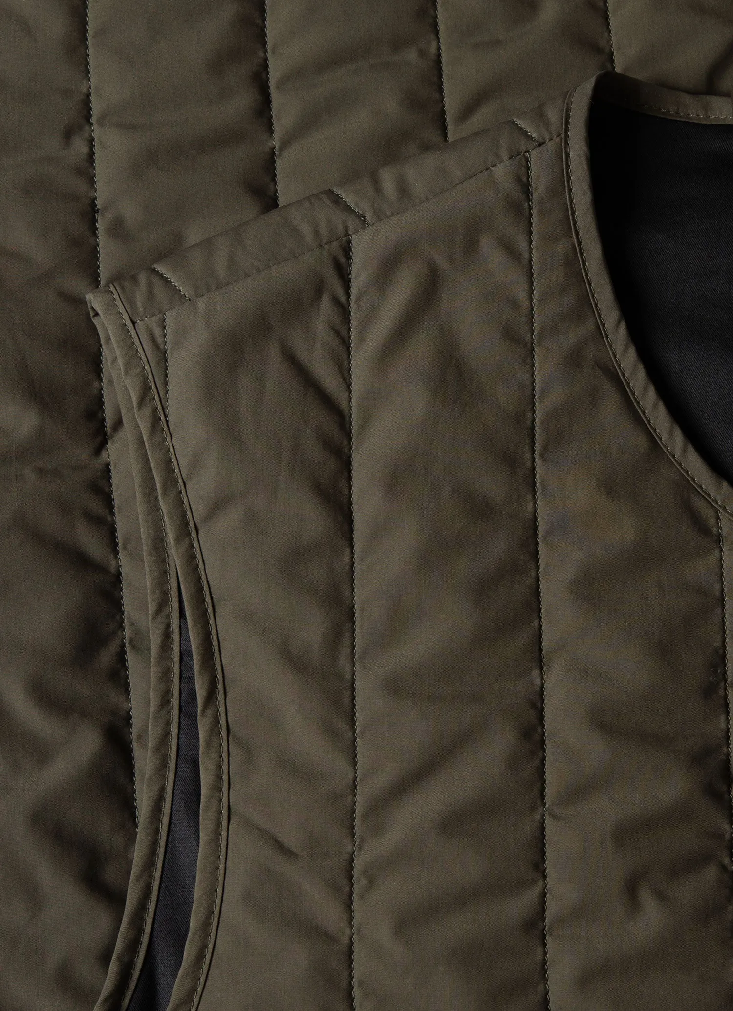 Men's Quilted Liner Gilet in Dark Olive sold by Sunspel product image thumbnail 4