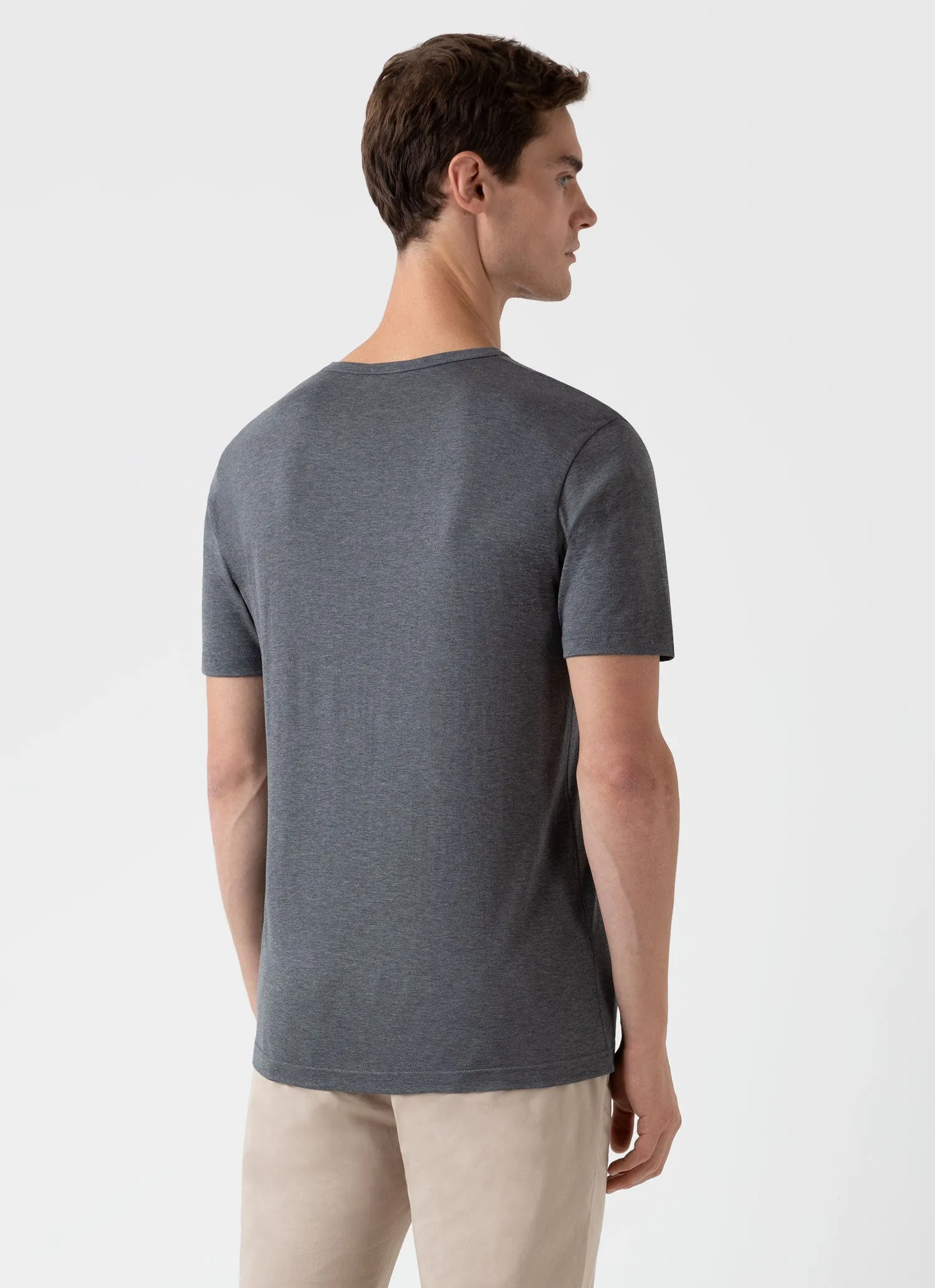 Men's Classic T-shirt in Charcoal Melange sold by Sunspel product image thumbnail 5
