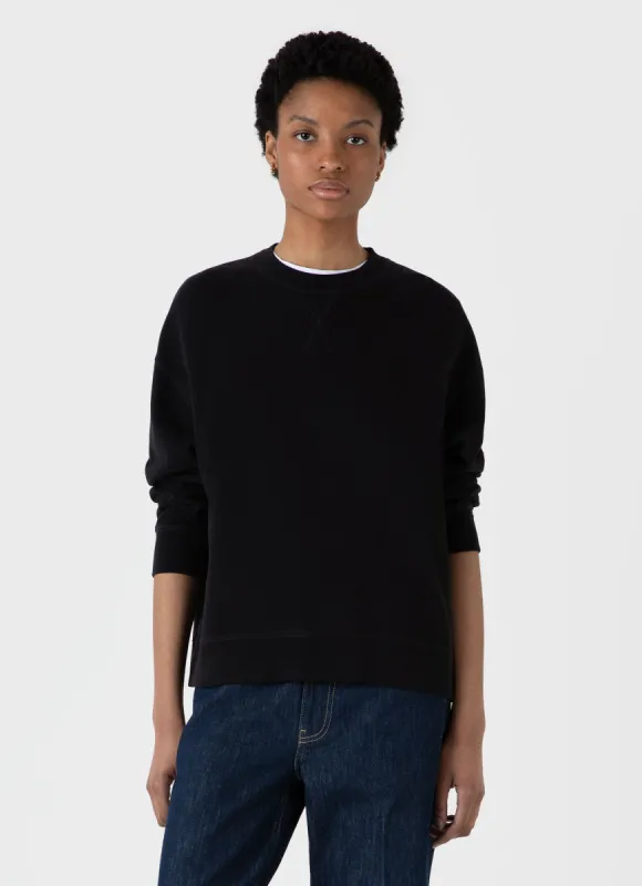 Women's Relaxed Loopback Sweatshirt in Black sold by Sunspel
