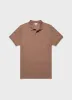 Men's Piqué Polo Shirt in Dark Sand sold by Sunspel