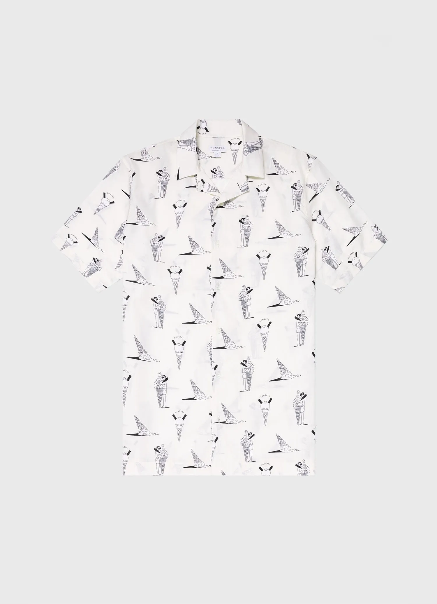 Men's Matt Blease Camp Collar Shirt in Ice Cream Print sold by Sunspel