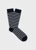 Men's Cotton Socks in Navy/Ecru sold by Sunspel
