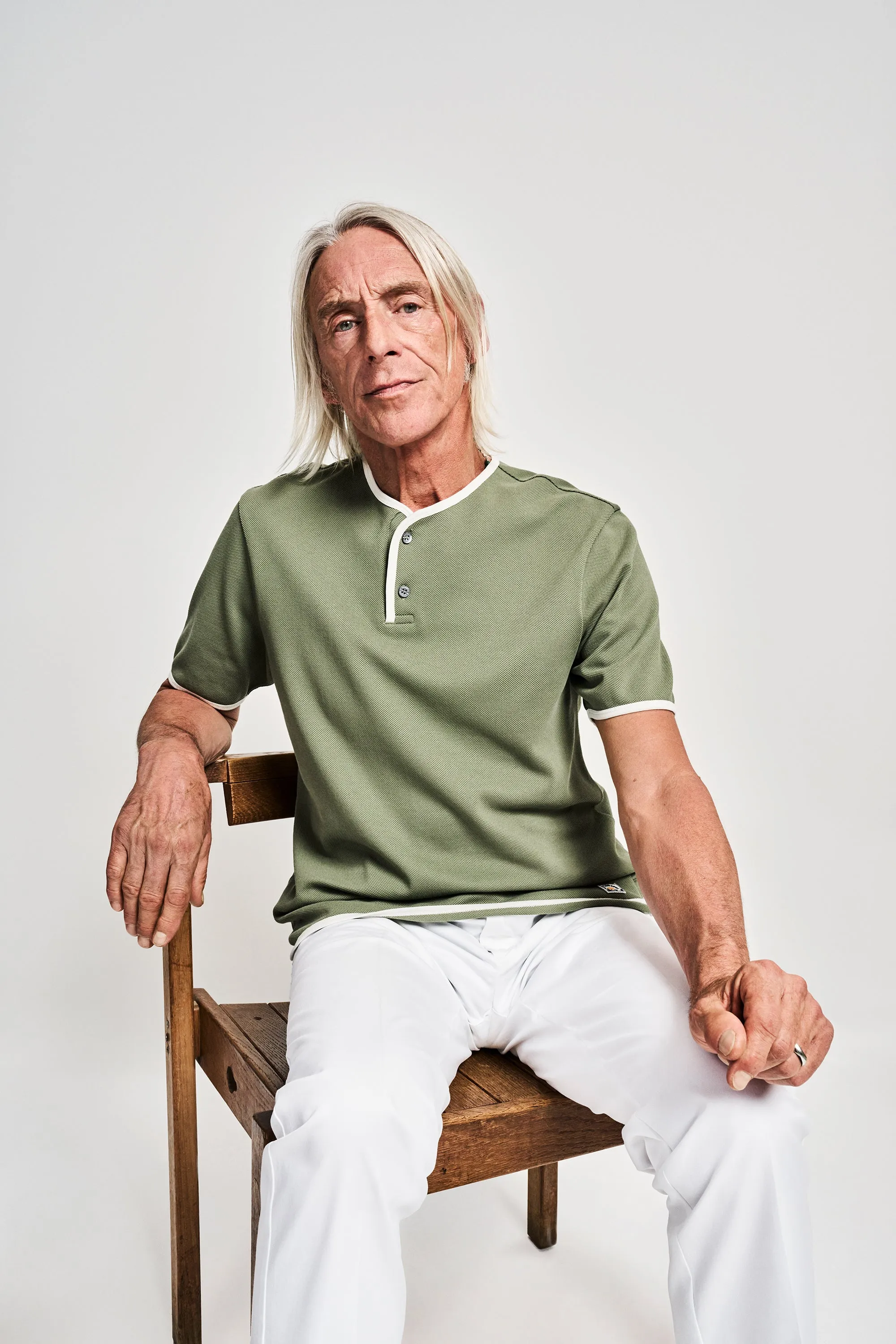 Men's Paul Weller College Henley in Dark Sage sold by Sunspel product image thumbnail 2