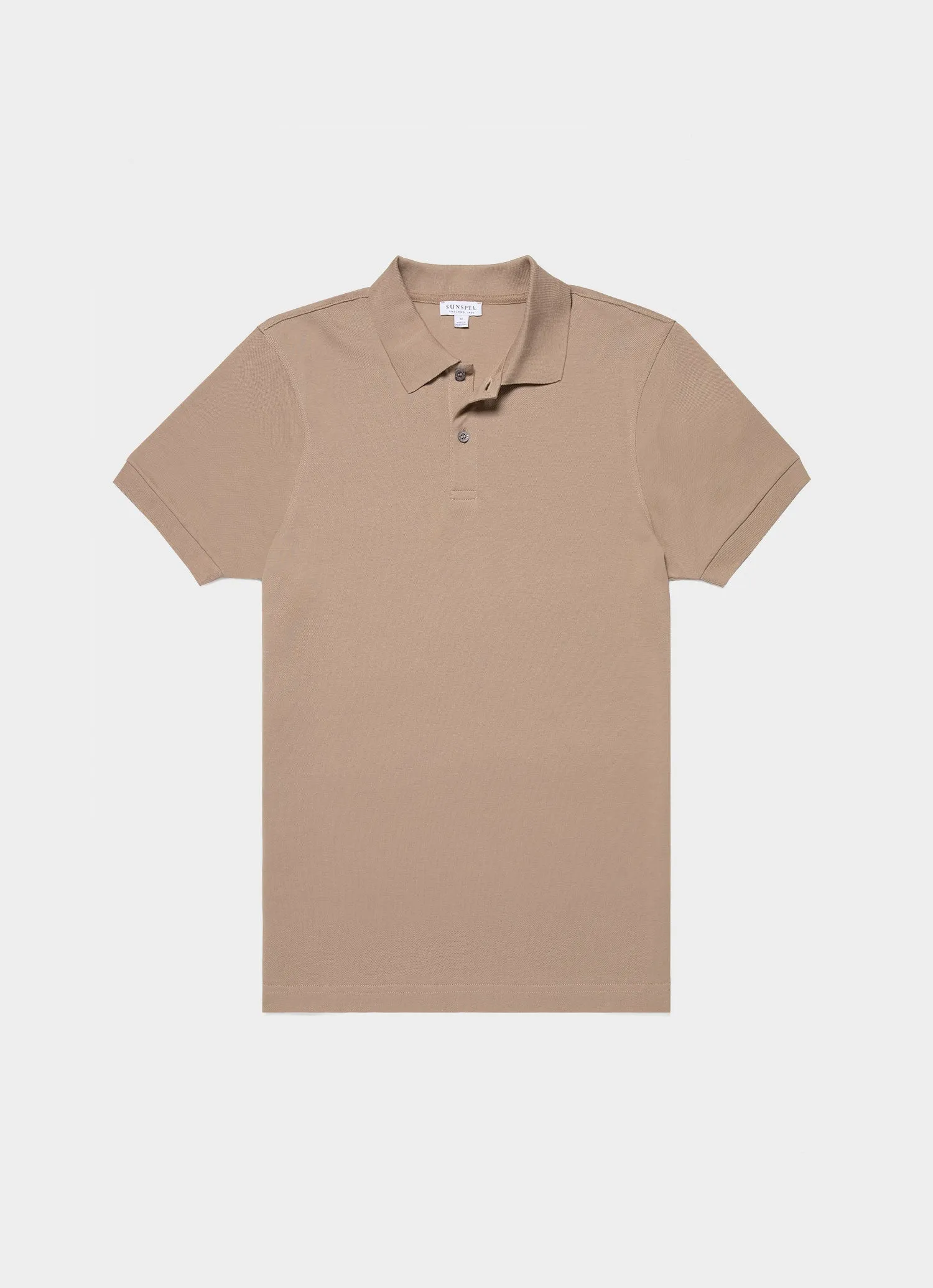 Men's Piqué Polo Shirt in Sandstone sold by Sunspel