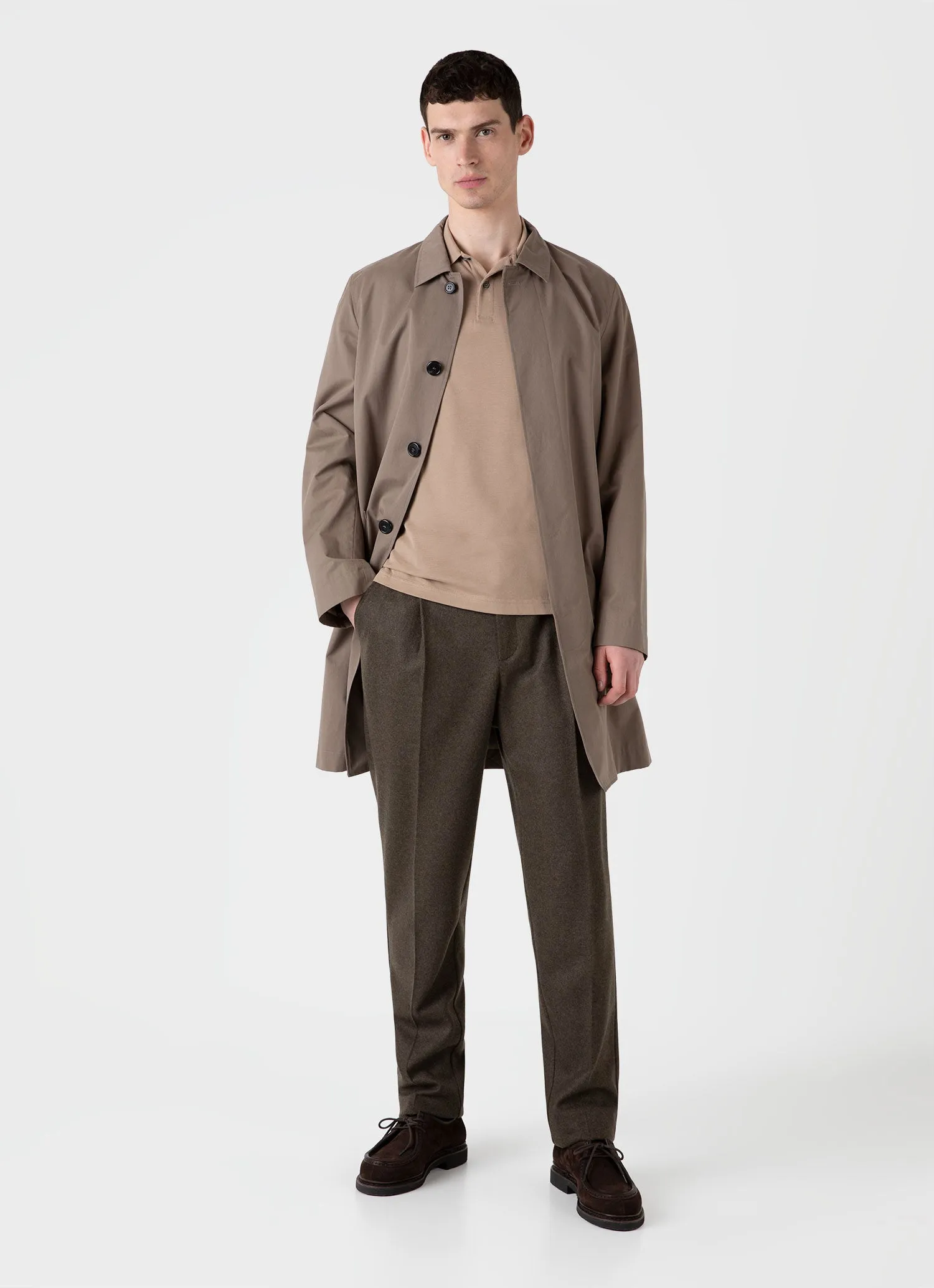 Men's Piqué Polo Shirt in Sandstone sold by Sunspel product image thumbnail 3