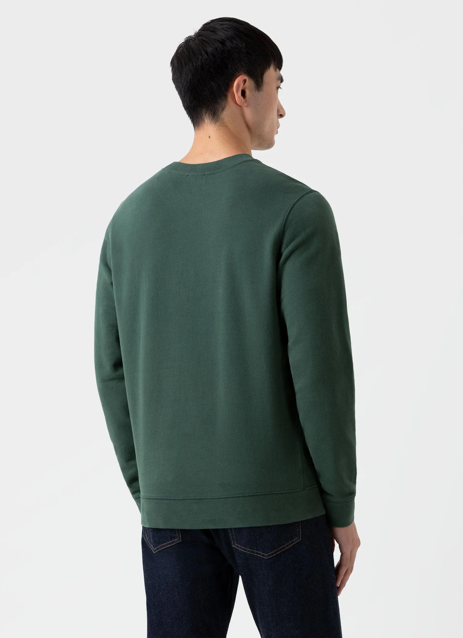 Men's Loopback Sweatshirt in Dark Green sold by Sunspel product image thumbnail 4