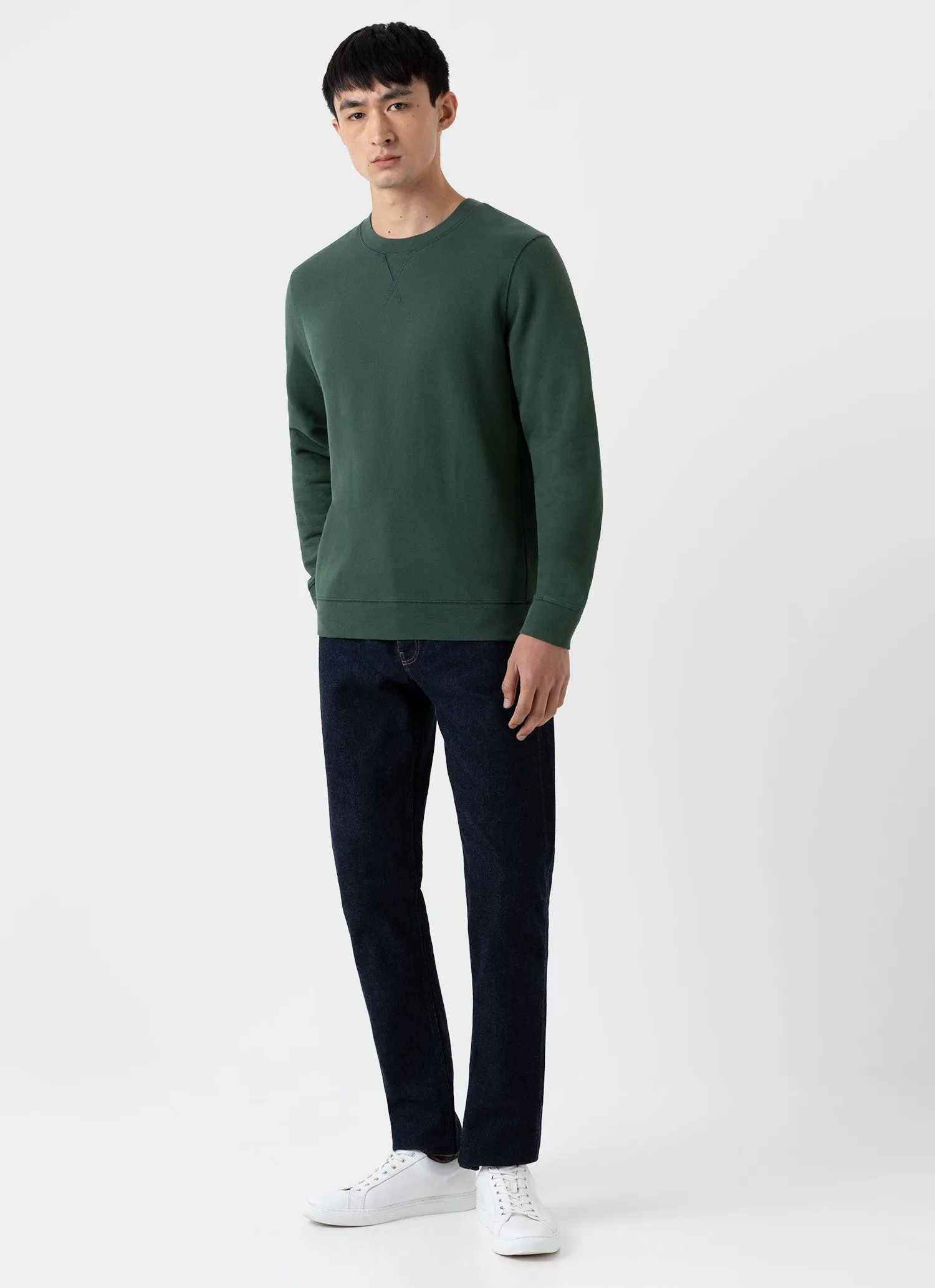 Men's Loopback Sweatshirt in Dark Green sold by Sunspel product image thumbnail 3