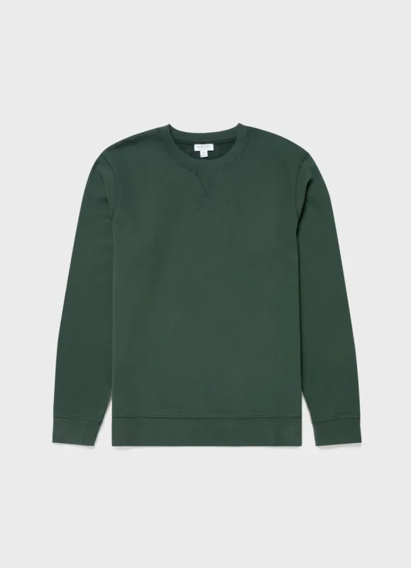 Men's Loopback Sweatshirt in Dark Green sold by Sunspel