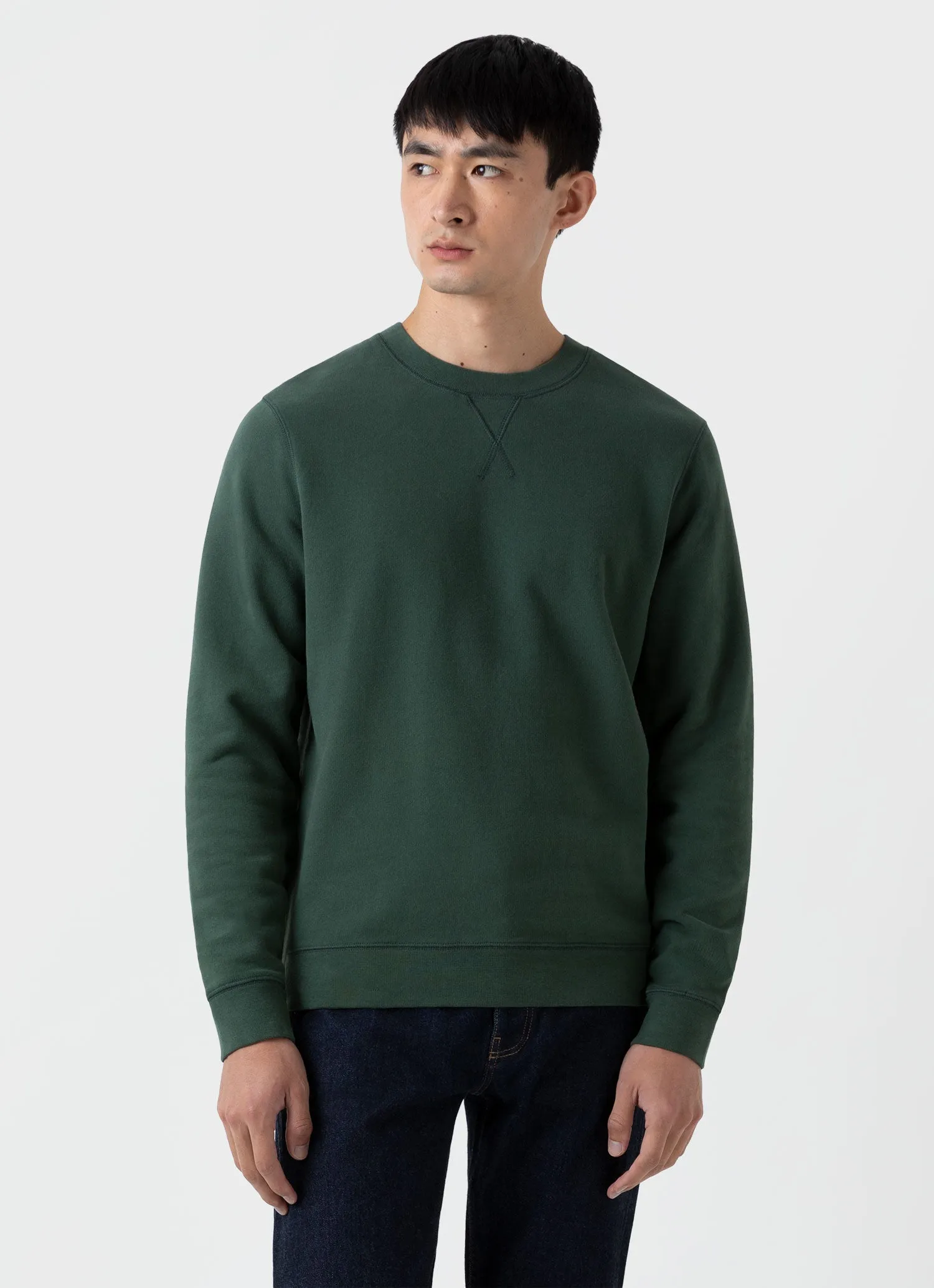 Men's Loopback Sweatshirt in Dark Green sold by Sunspel product image thumbnail 2