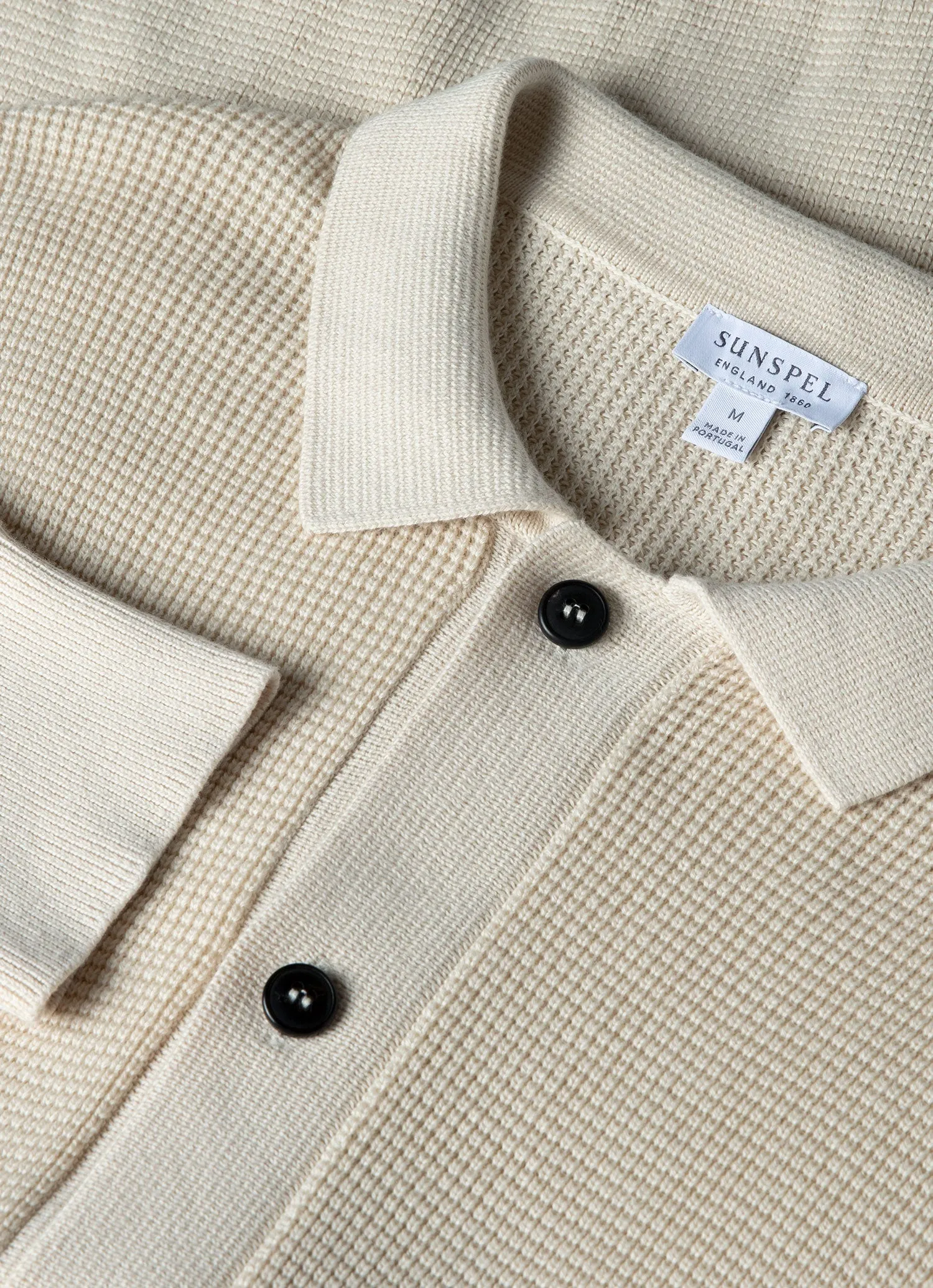 Men's Waffle Stitch Jacket in Ecru sold by Sunspel product image thumbnail 4