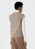 Women's Cable Knit Vest in Camel Twist sold by Sunspel