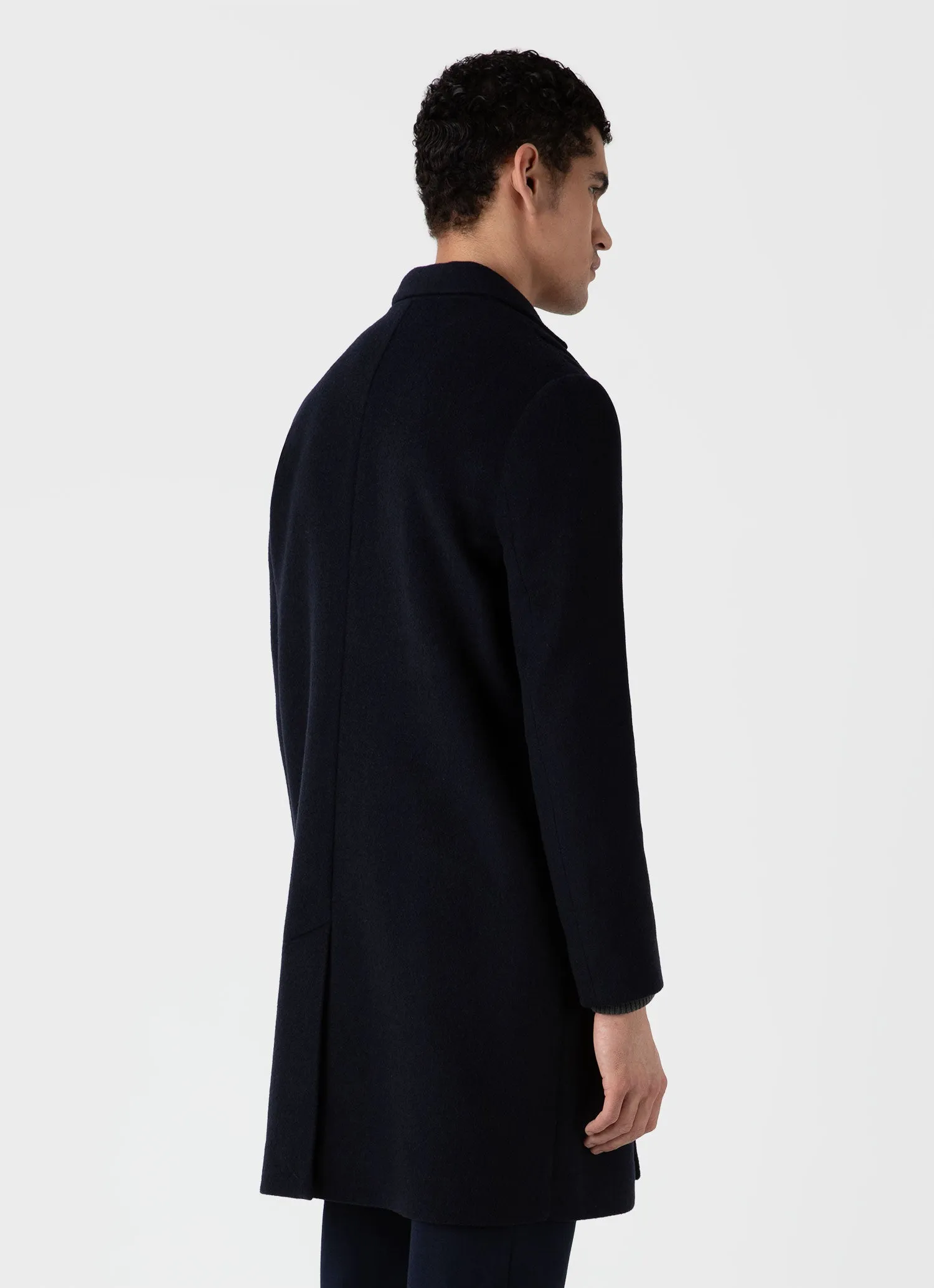 Men's Double Faced Overcoat in Navy sold by Sunspel product image thumbnail 5