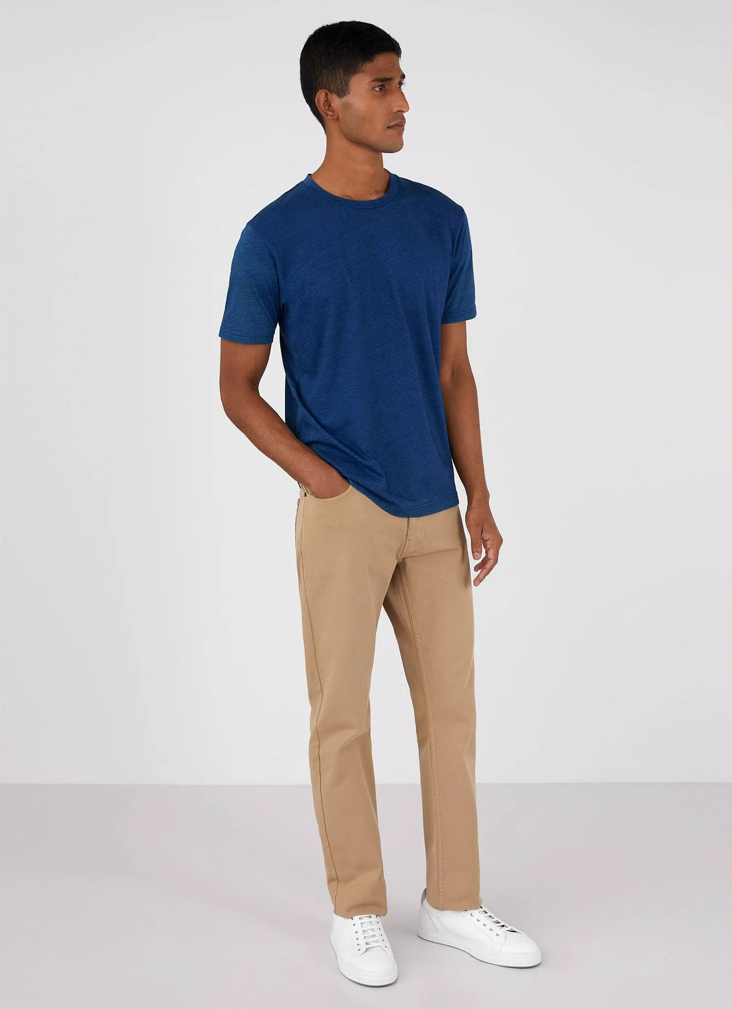 Men's Riviera Midweight T-shirt in Real Indigo sold by Sunspel product image thumbnail 3