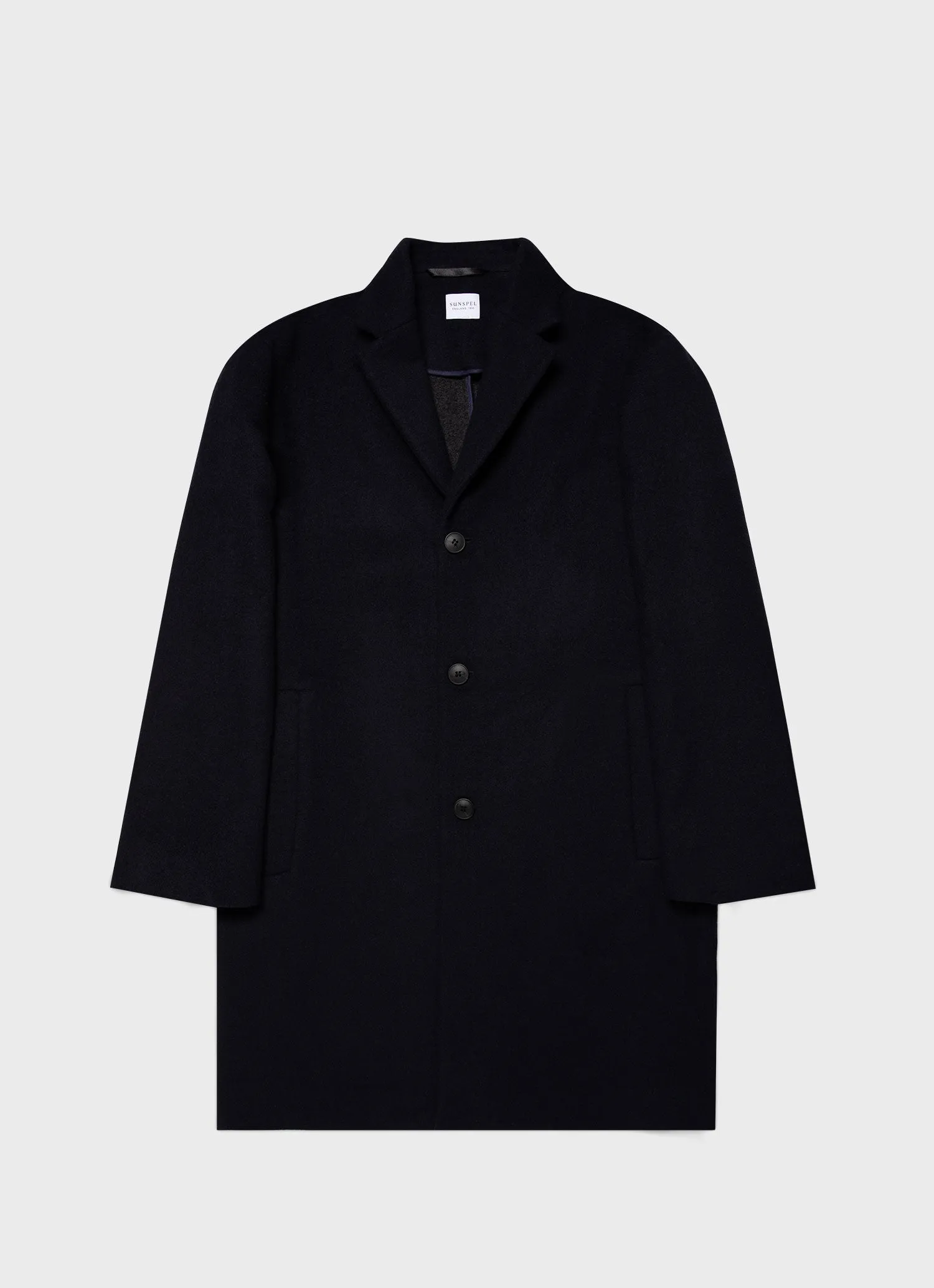 Men's Double Faced Overcoat in Navy sold by Sunspel
