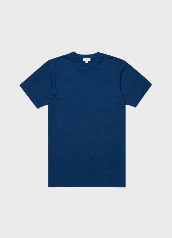 Men's Riviera Midweight T-shirt in Real Indigo sold by Sunspel