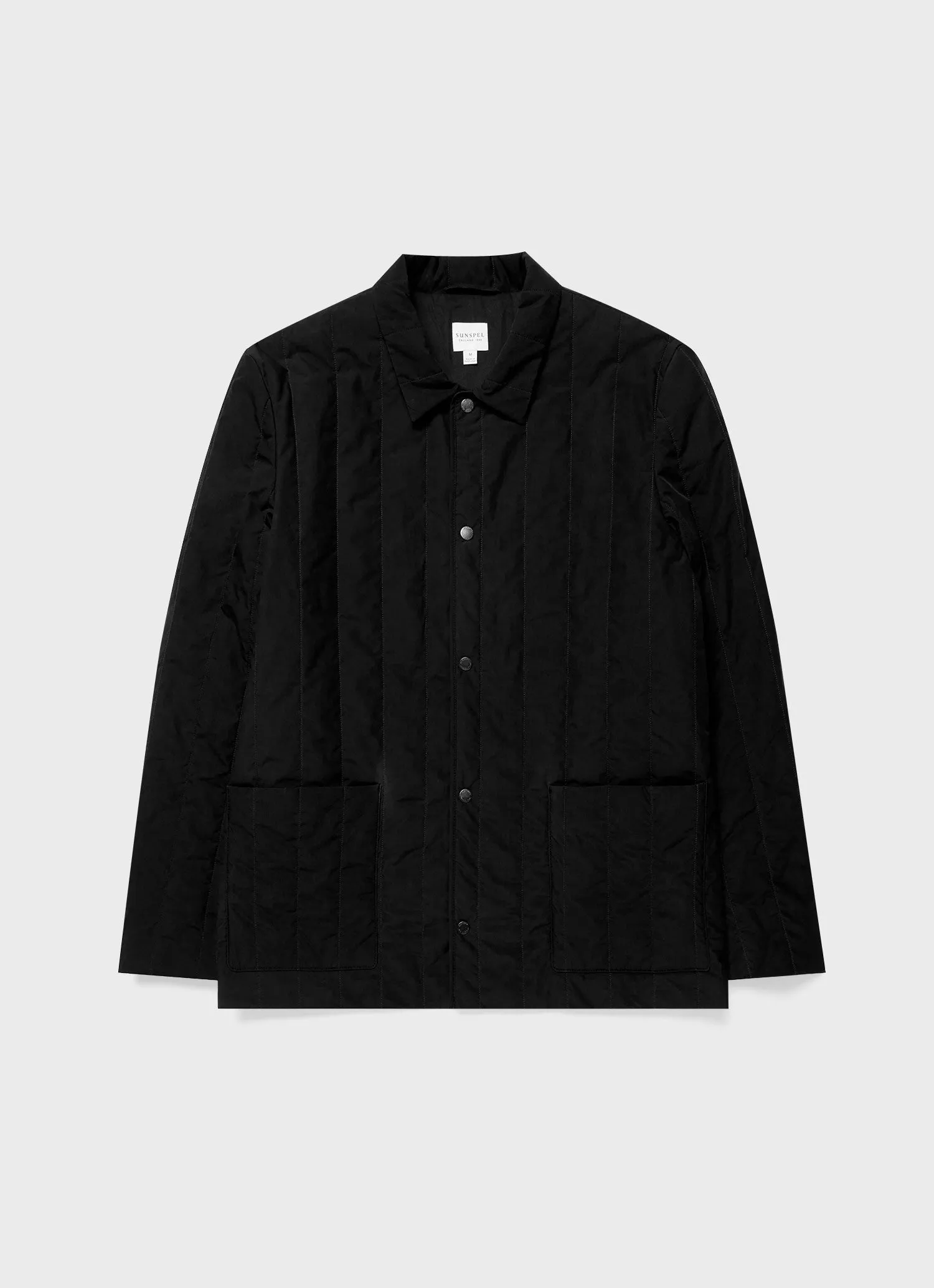 Men's Quilted Twin Pocket Jacket in Black sold by Sunspel