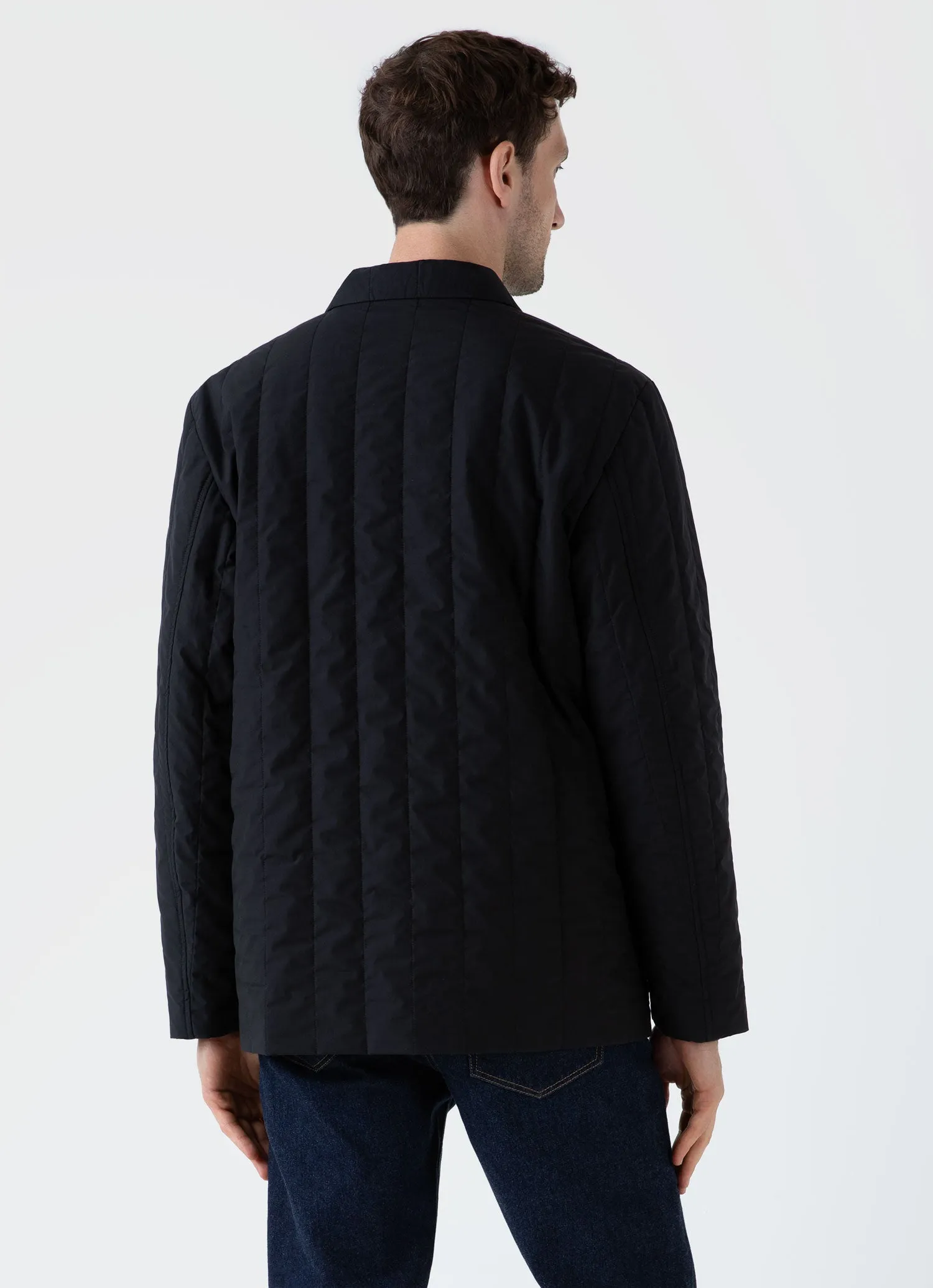 Men's Quilted Twin Pocket Jacket in Black sold by Sunspel product image thumbnail 5