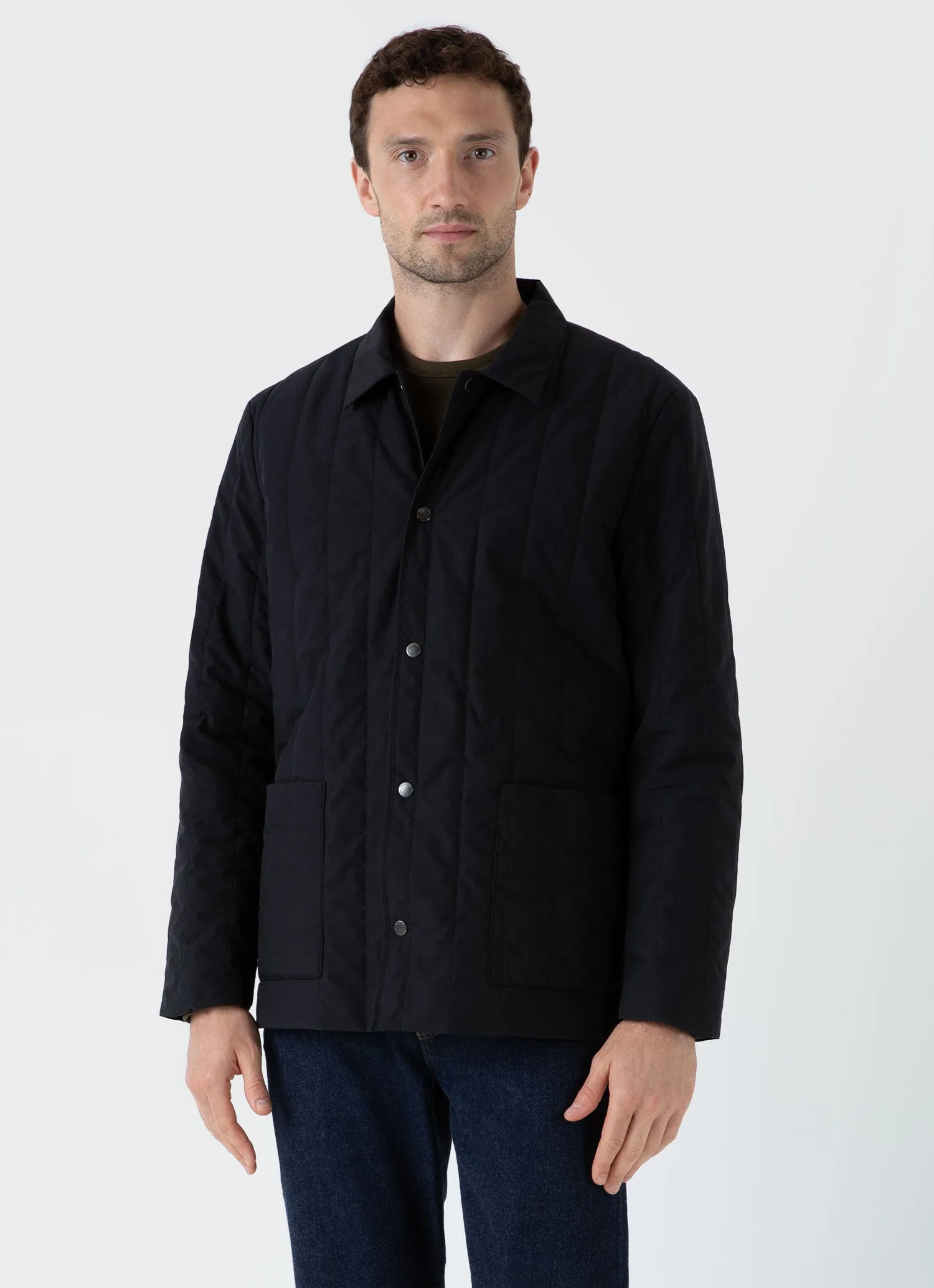 Men's Quilted Twin Pocket Jacket in Black sold by Sunspel product image thumbnail 2