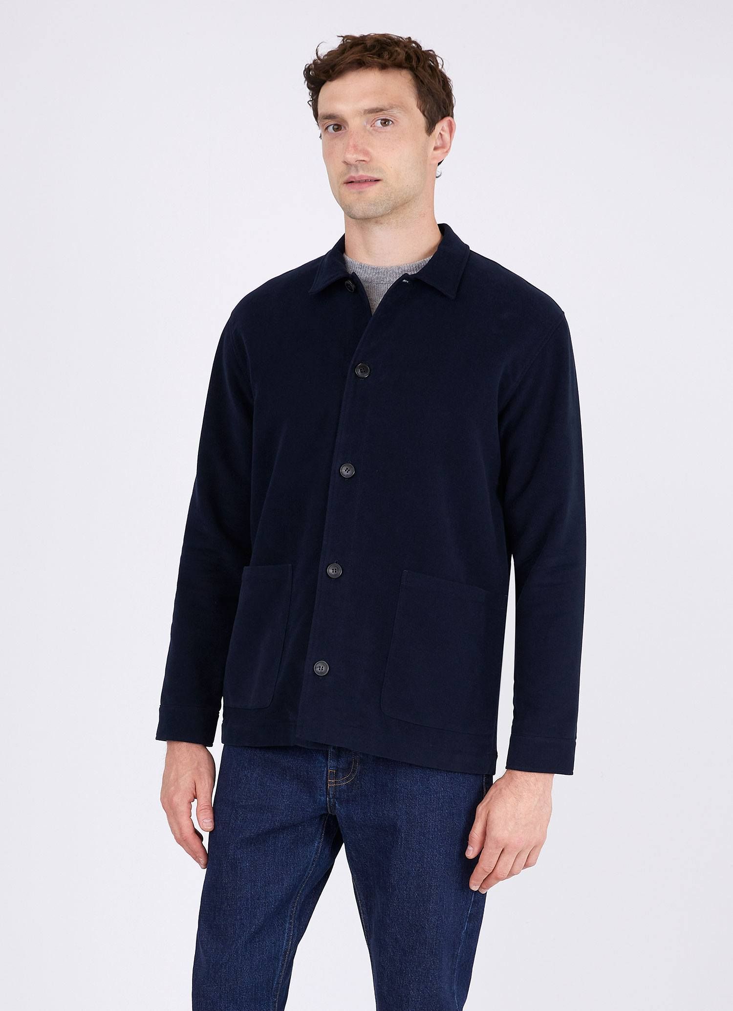Men's Moleskin Twin Pocket Jacket in Navy sold by Sunspel product image thumbnail 2